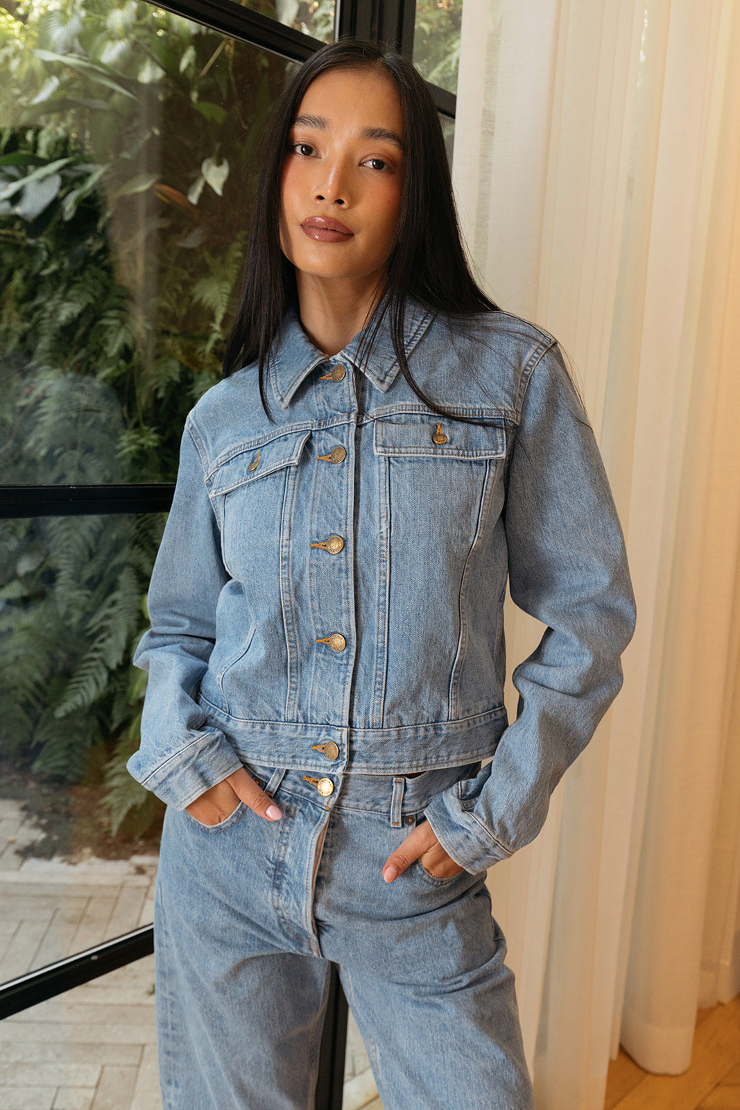 THOM BROWNE | SHRUNKEN FIT DENIM JACKET | WOMEN'S LUXURY DESIGNER CLOTHING, SHOES, HANDBAGS & JEWELRY | CAPITOL CHARLOTTE, NC & BRENTWOOD, CA