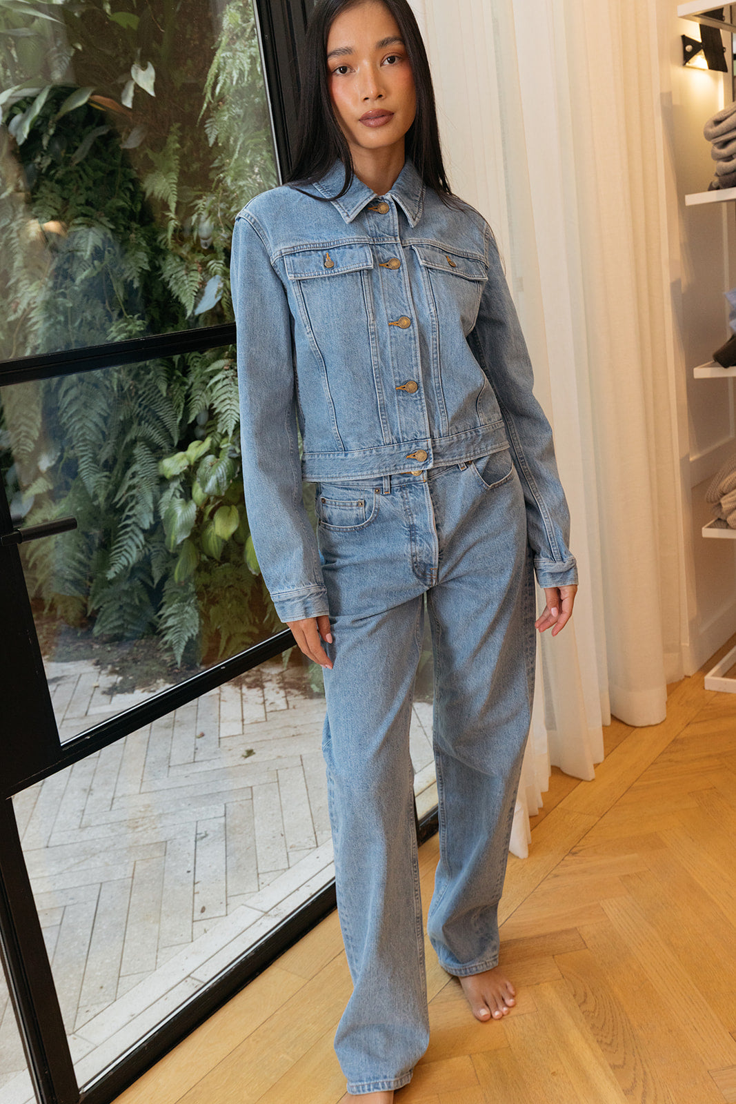 THOM BROWNE | SHRUNKEN FIT DENIM JACKET | WOMEN'S LUXURY DESIGNER CLOTHING, SHOES, HANDBAGS & JEWELRY | CAPITOL CHARLOTTE, NC & BRENTWOOD, CA