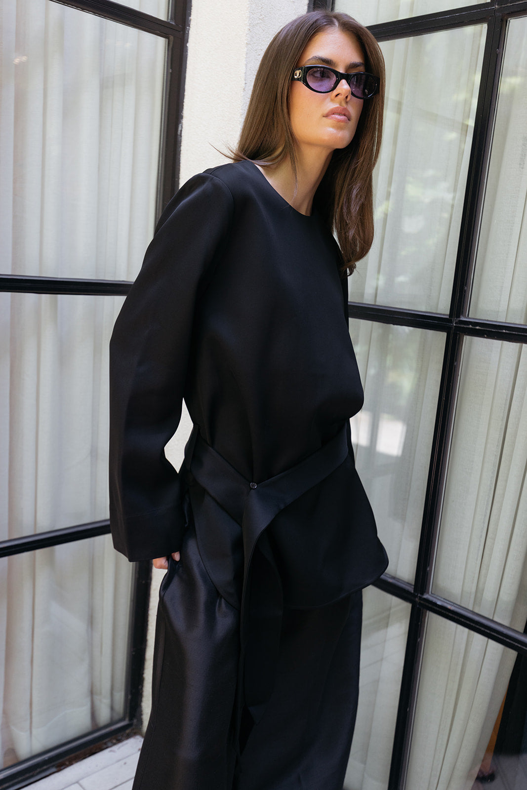 TOTEME | BELTED SATIN TUNIC | CAPITOL CHARLOTTE, NC & BRENTWOOD, CA
