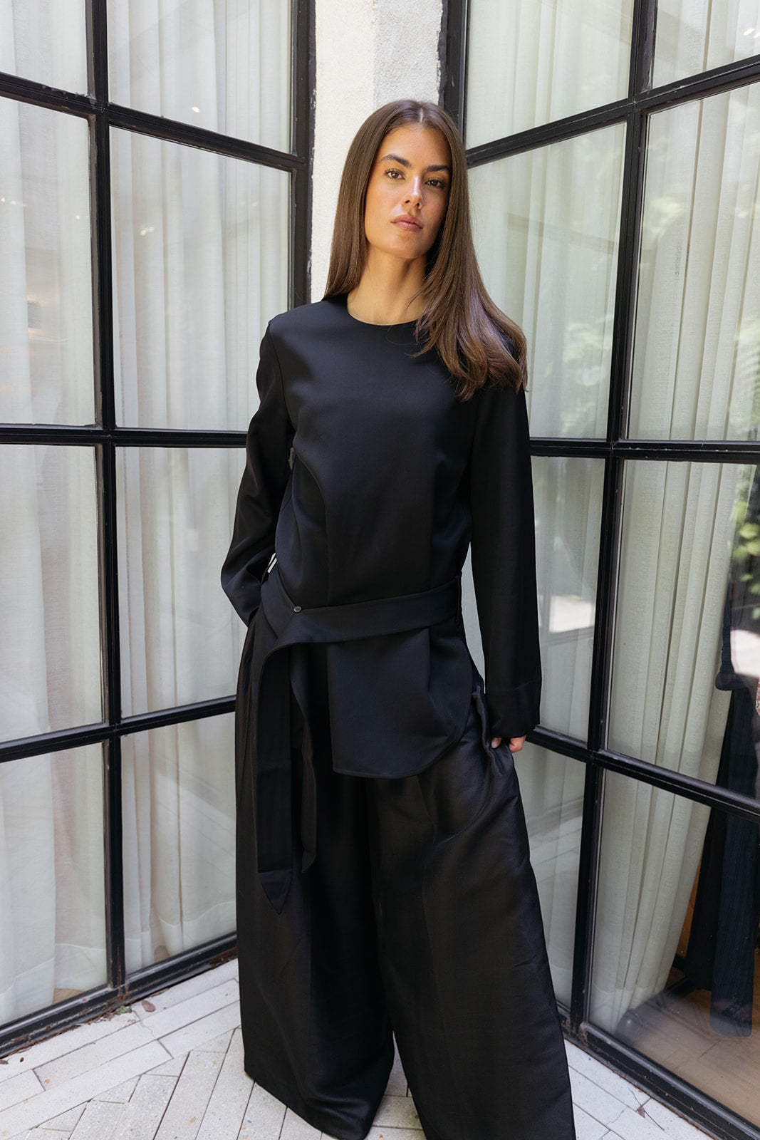 TOTEME | BELTED SATIN TUNIC | CAPITOL CHARLOTTE, NC & BRENTWOOD, CA