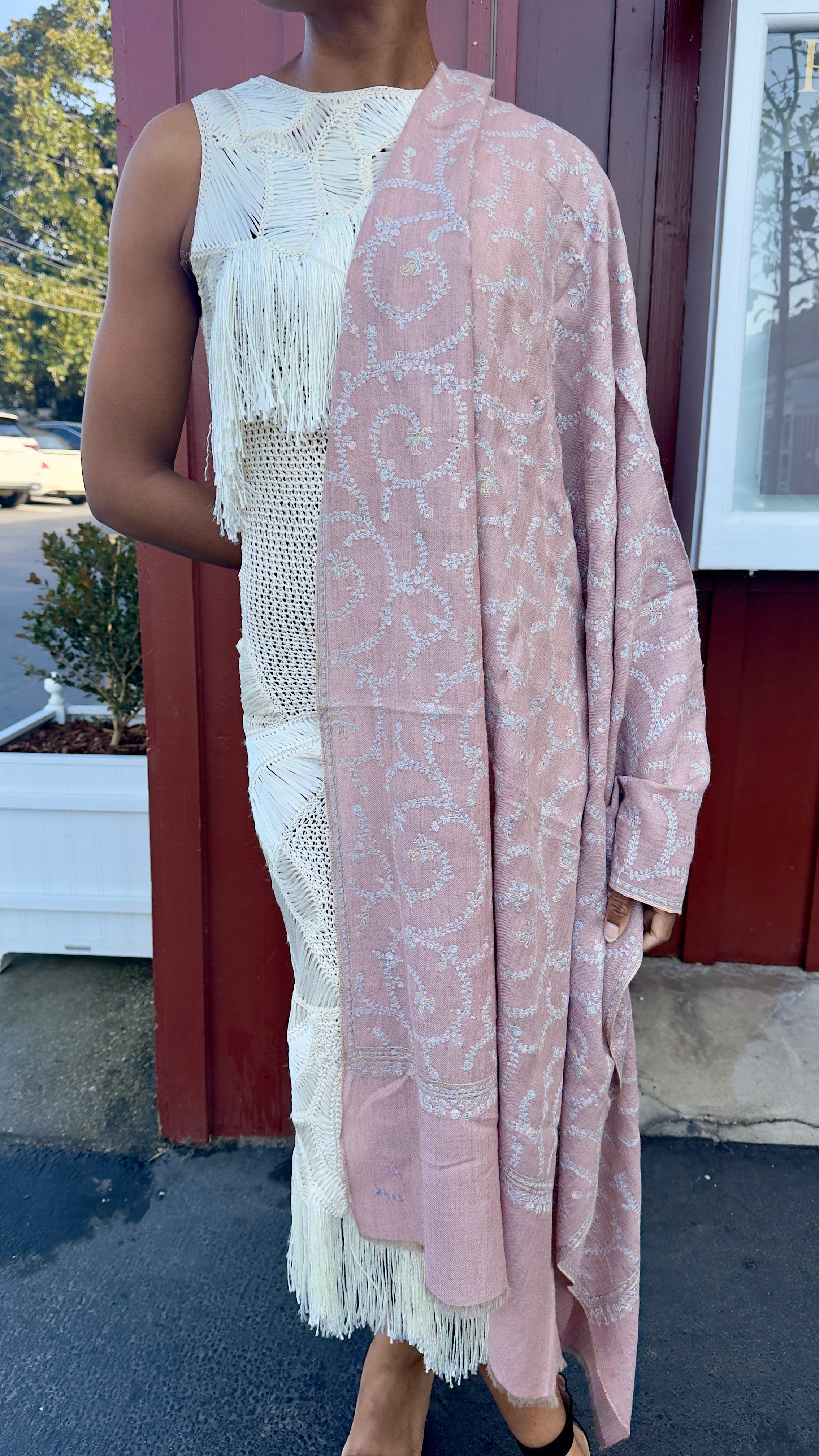 YASER | PALE PINK SWIRL SHAWL