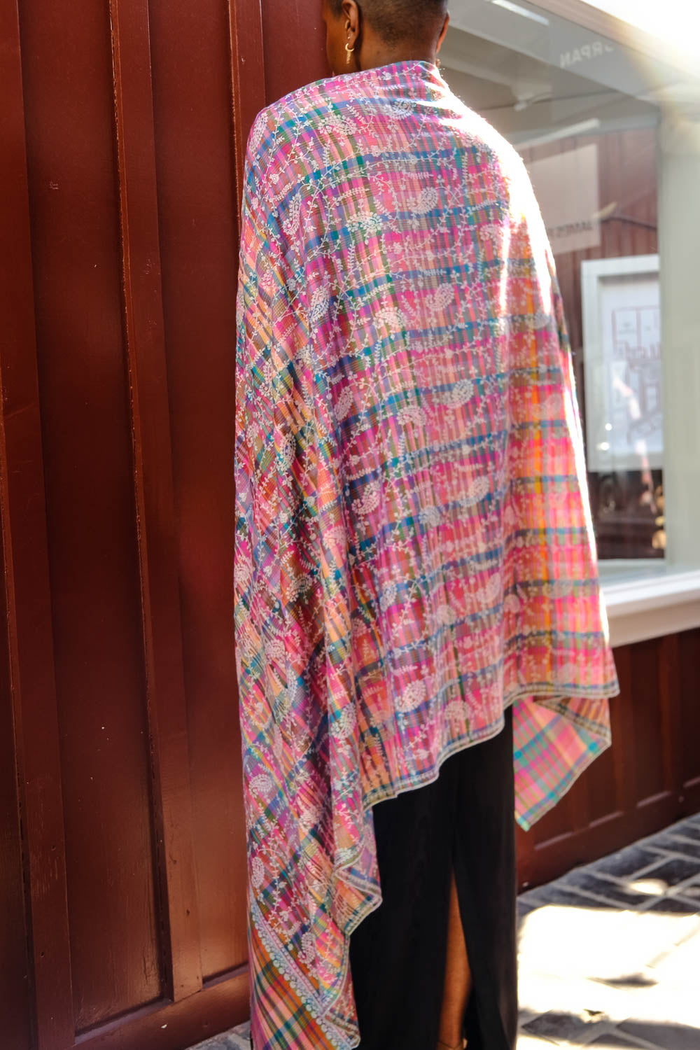 YASER | BRIGHT PLAID PAISLEY EMB SHAWL | WOMEN'S LUXURY DESIGNER CLOTHING, SHOES, HANDBAGS & JEWELRY | CAPITOL CHARLOTTE, NC & BRENTWOOD, CA