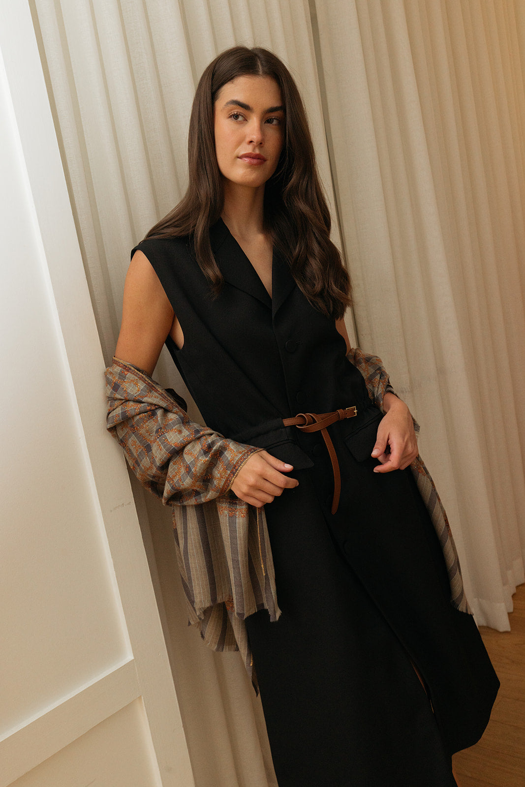 YASER | CHECK SWIRL EMB SHAWL | WOMEN'S LUXURY DESIGNER CLOTHING, SHOES, HANDBAGS & JEWELRY | CAPITOL CHARLOTTE, NC & BRENTWOOD, CA