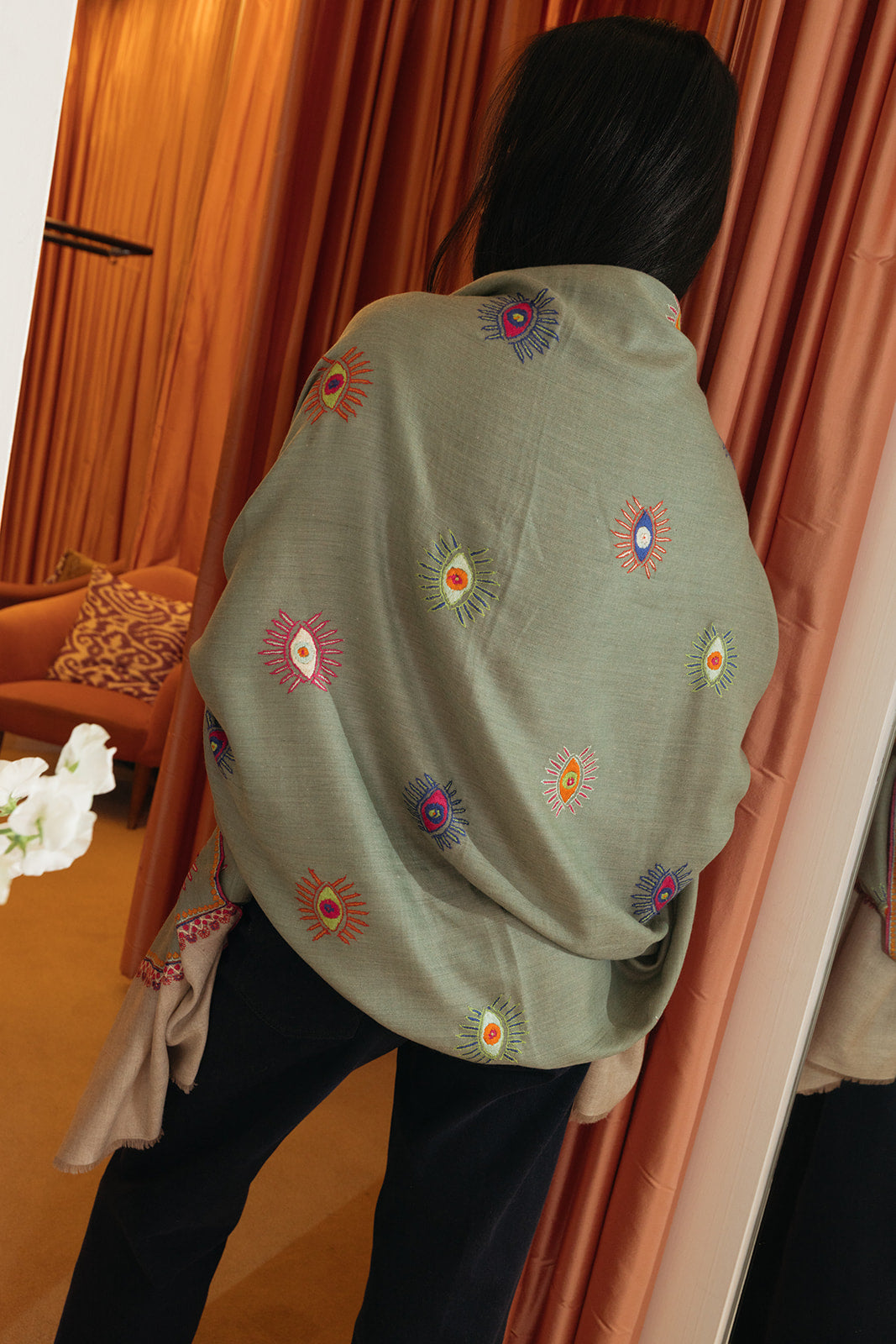 YASER | EYE SHAWL 2 | WOMEN'S LUXURY DESIGNER CLOTHING, SHOES, HANDBAGS & JEWELRY | CAPITOL CHARLOTTE, NC & BRENTWOOD, CA