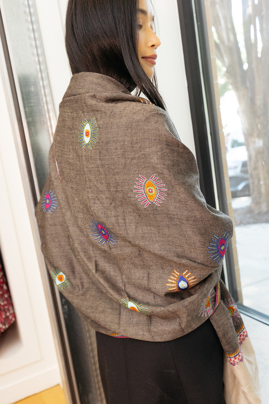 YASER | EYE SHAWL | WOMEN'S LUXURY DESIGNER CLOTHING, SHOES, HANDBAGS & JEWELRY | CAPITOL CHARLOTTE, NC & BRENTWOOD, CA