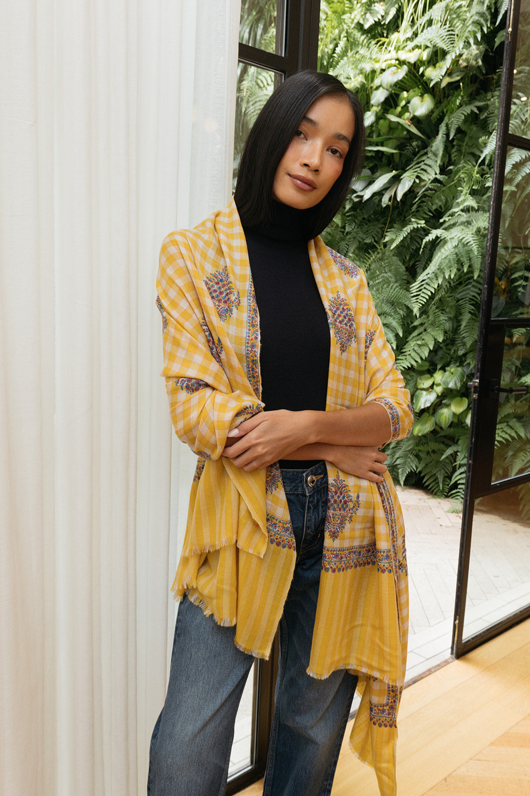 YASER | FLORAL MOTIF SHAWL 4 | WOMEN'S LUXURY DESIGNER CLOTHING, SHOES, HANDBAGS & JEWELRY | CAPITOL CHARLOTTE, NC & BRENTWOOD, CA