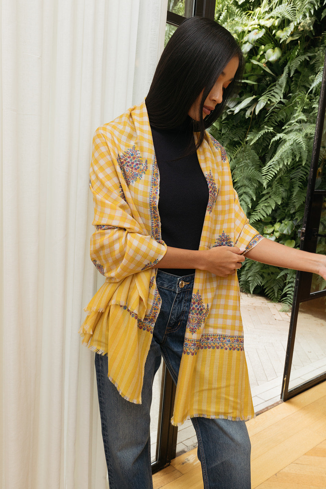 YASER | FLORAL MOTIF SHAWL 4 | WOMEN'S LUXURY DESIGNER CLOTHING, SHOES, HANDBAGS & JEWELRY | CAPITOL CHARLOTTE, NC & BRENTWOOD, CA