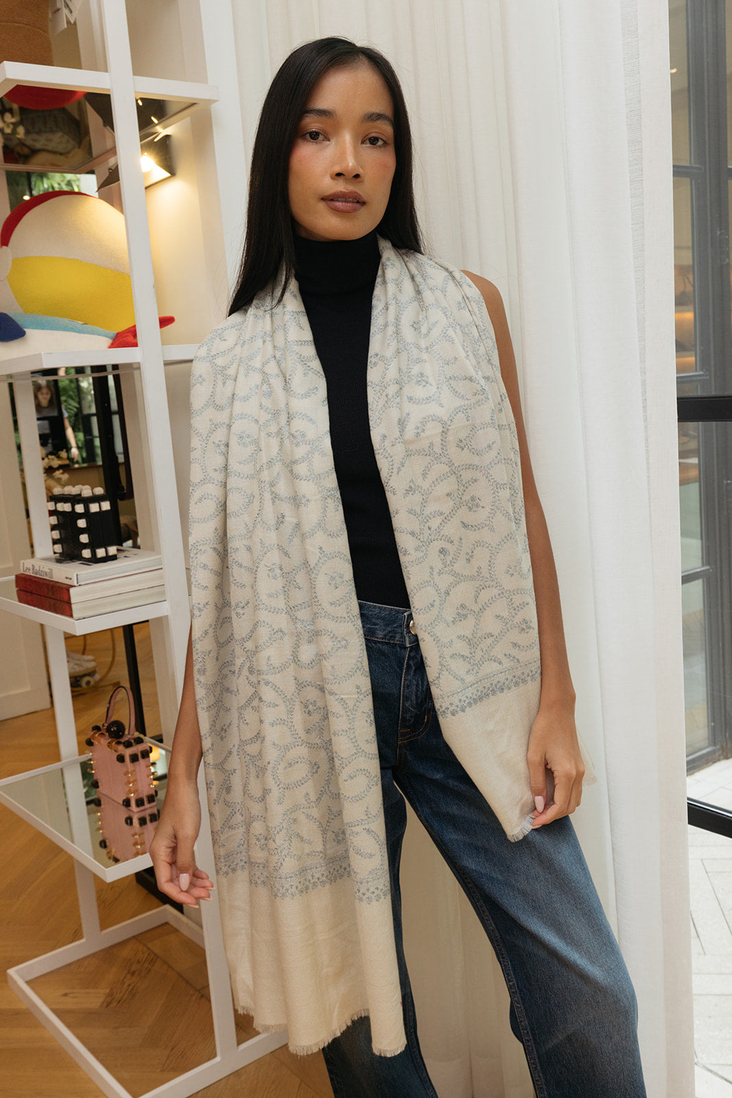 YASER | INTRICATE SWIRL SHAWL | WOMEN'S LUXURY DESIGNER CLOTHING, SHOES, HANDBAGS & JEWELRY | CAPITOL CHARLOTTE, NC & BRENTWOOD, CA