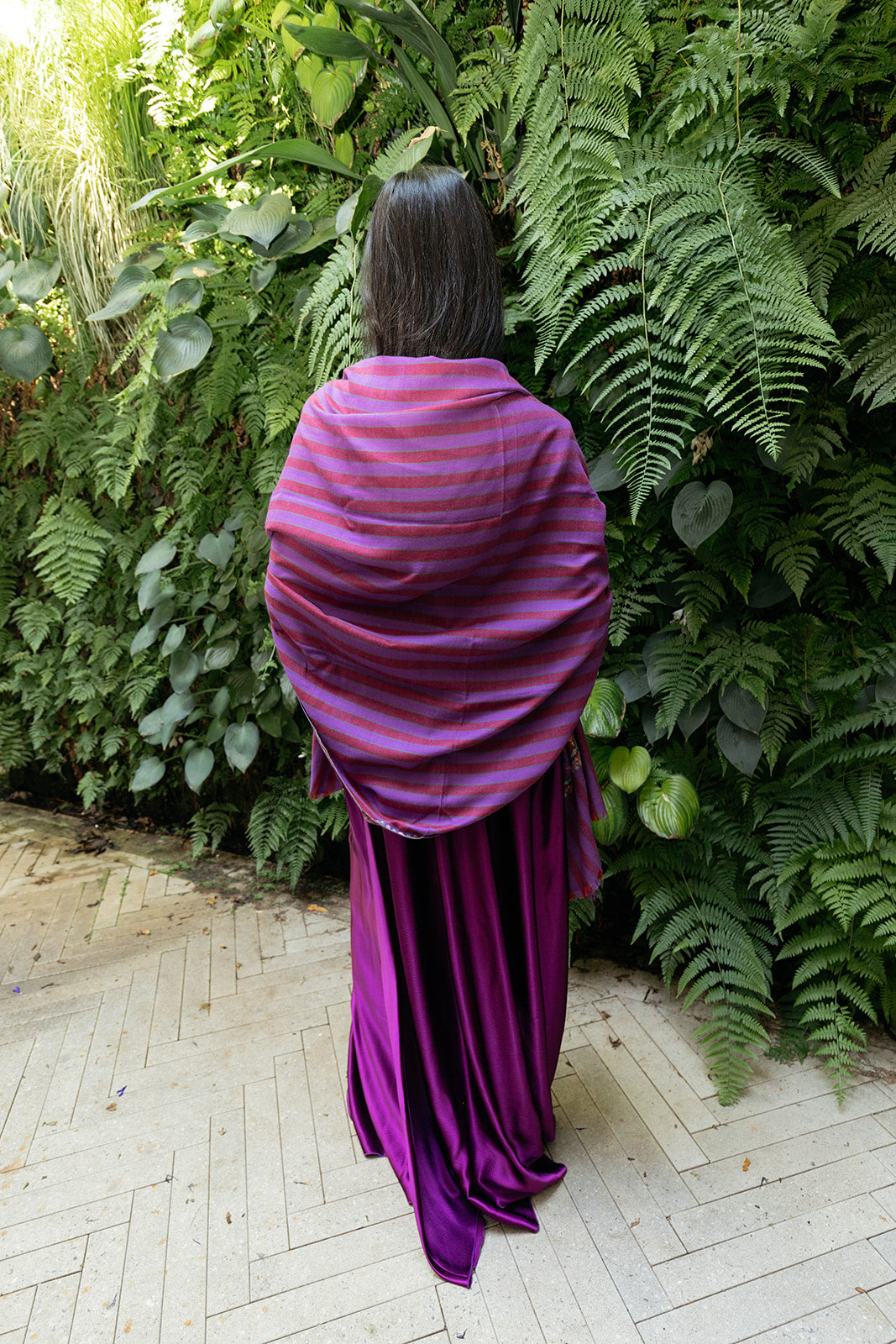 YASER | STRIPE MUSHROOM SHAWL | WOMEN'S LUXURY DESIGNER CLOTHING, SHOES, HANDBAGS & JEWELRY | CAPITOL CHARLOTTE, NC & BRENTWOOD, CA