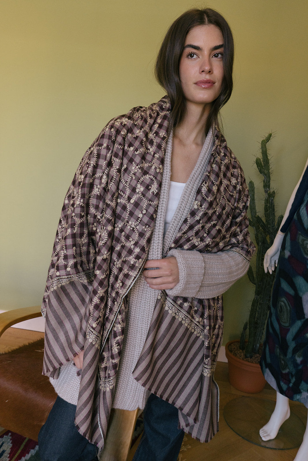 YASER | SWIRL EMB SHAWL 3 | WOMEN'S LUXURY DESIGNER CLOTHING, SHOES, HANDBAGS & JEWELRY | CAPITOL CHARLOTTE, NC & BRENTWOOD, CA