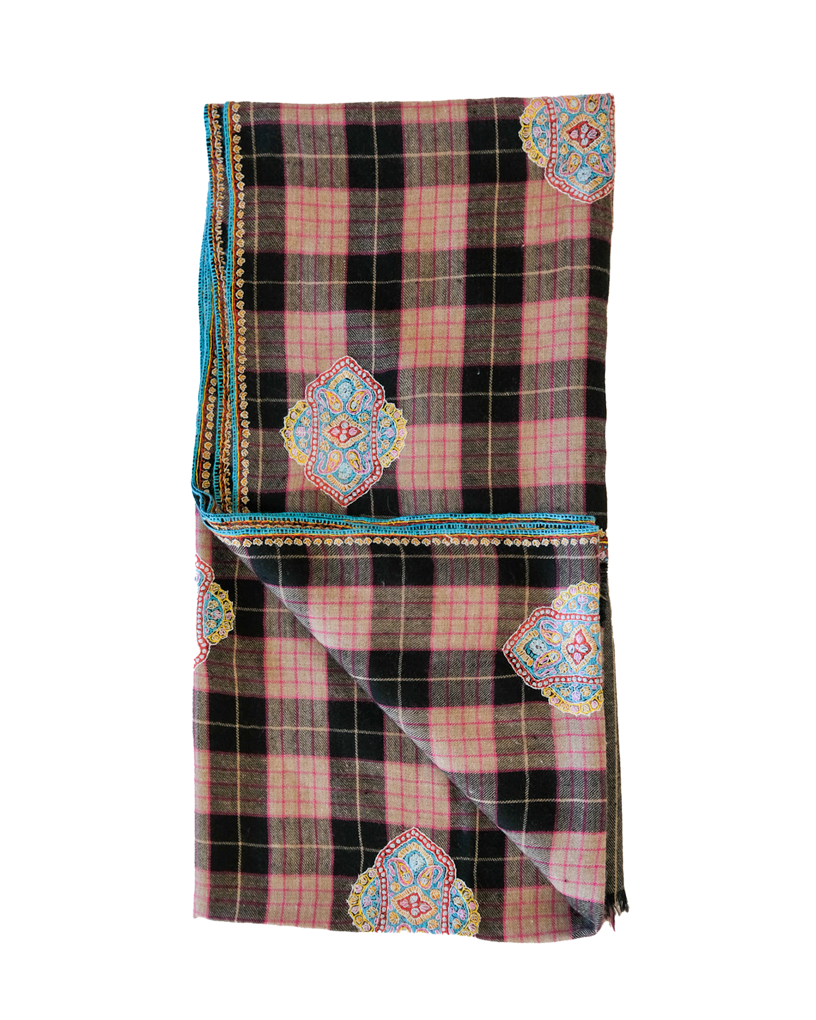 YASER | PLAID MEDALLION SHAWL