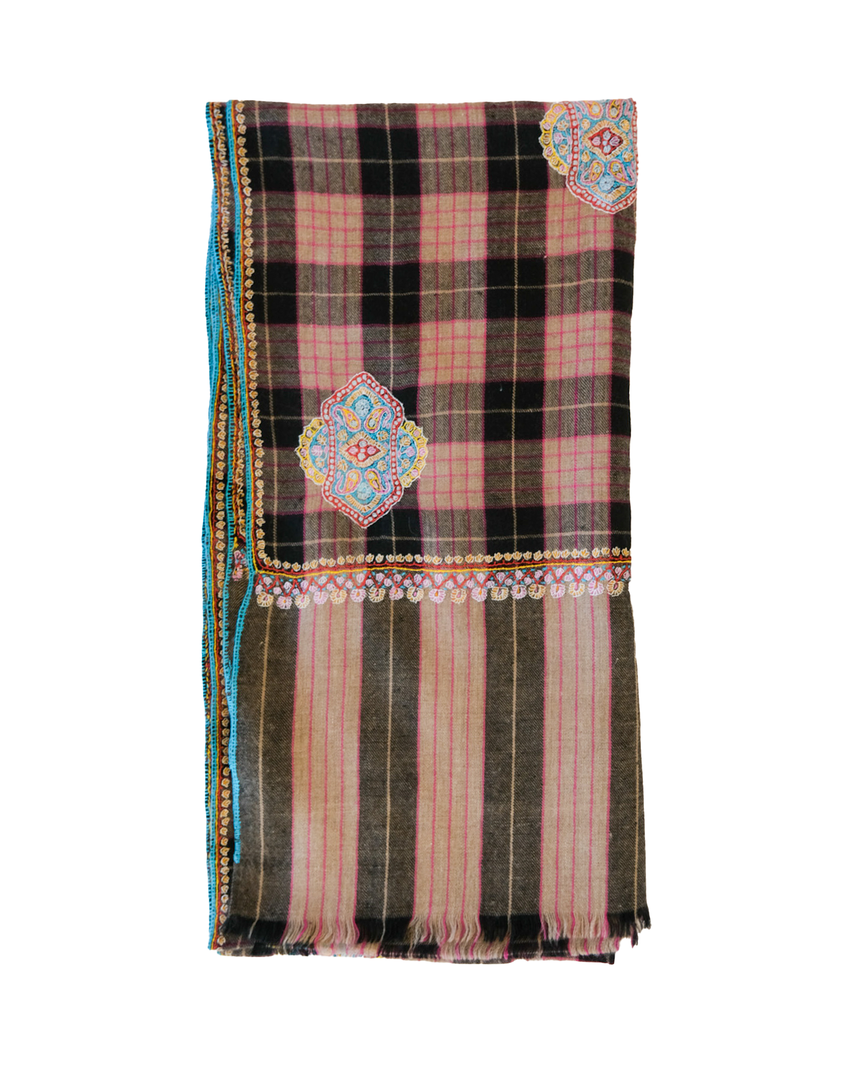 YASER | PLAID MEDALLION SHAWL