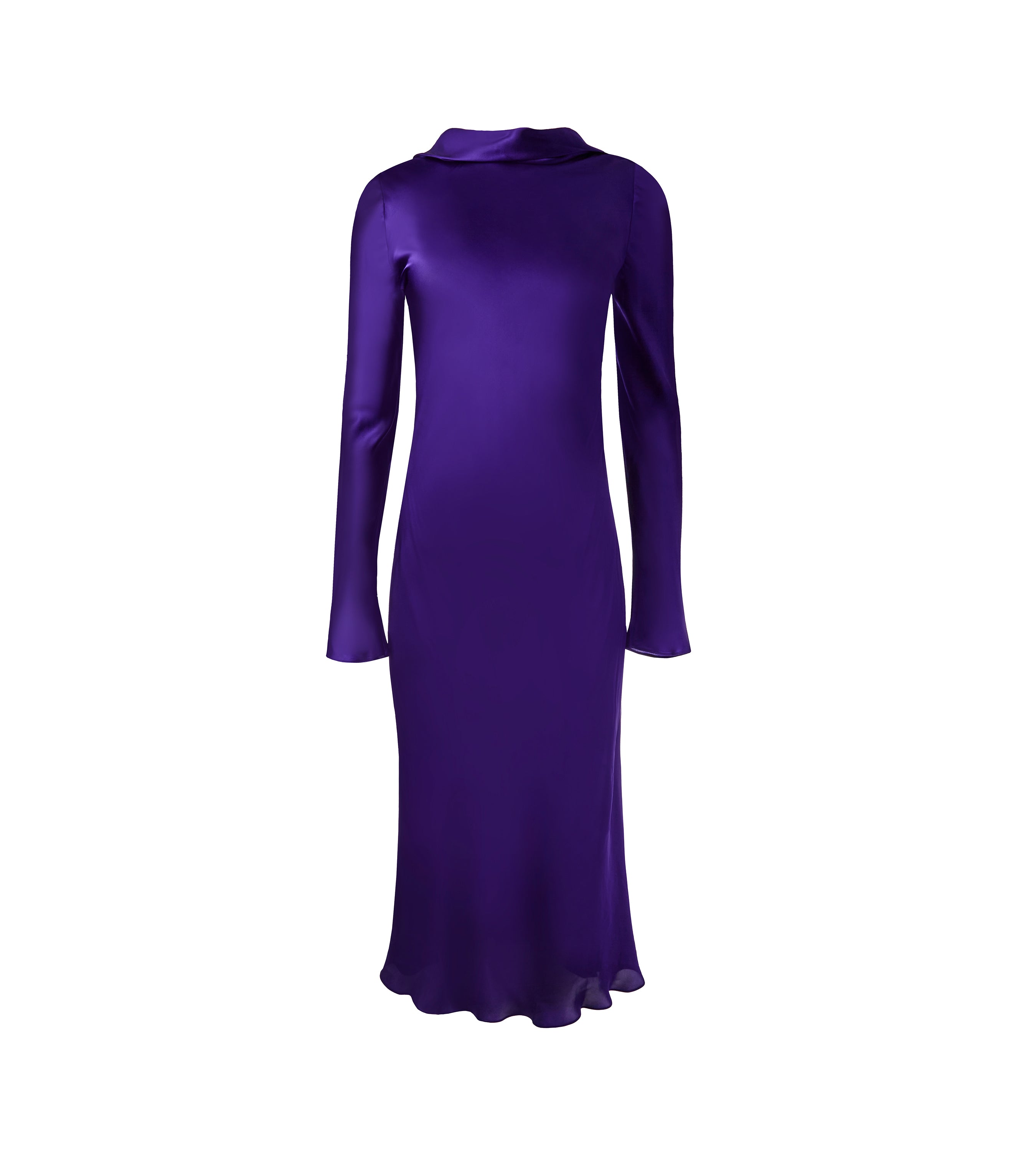 ALEJANDRA ALONSO ROJAS | LONG SLEEVE MIDI COWL BACK DRESS