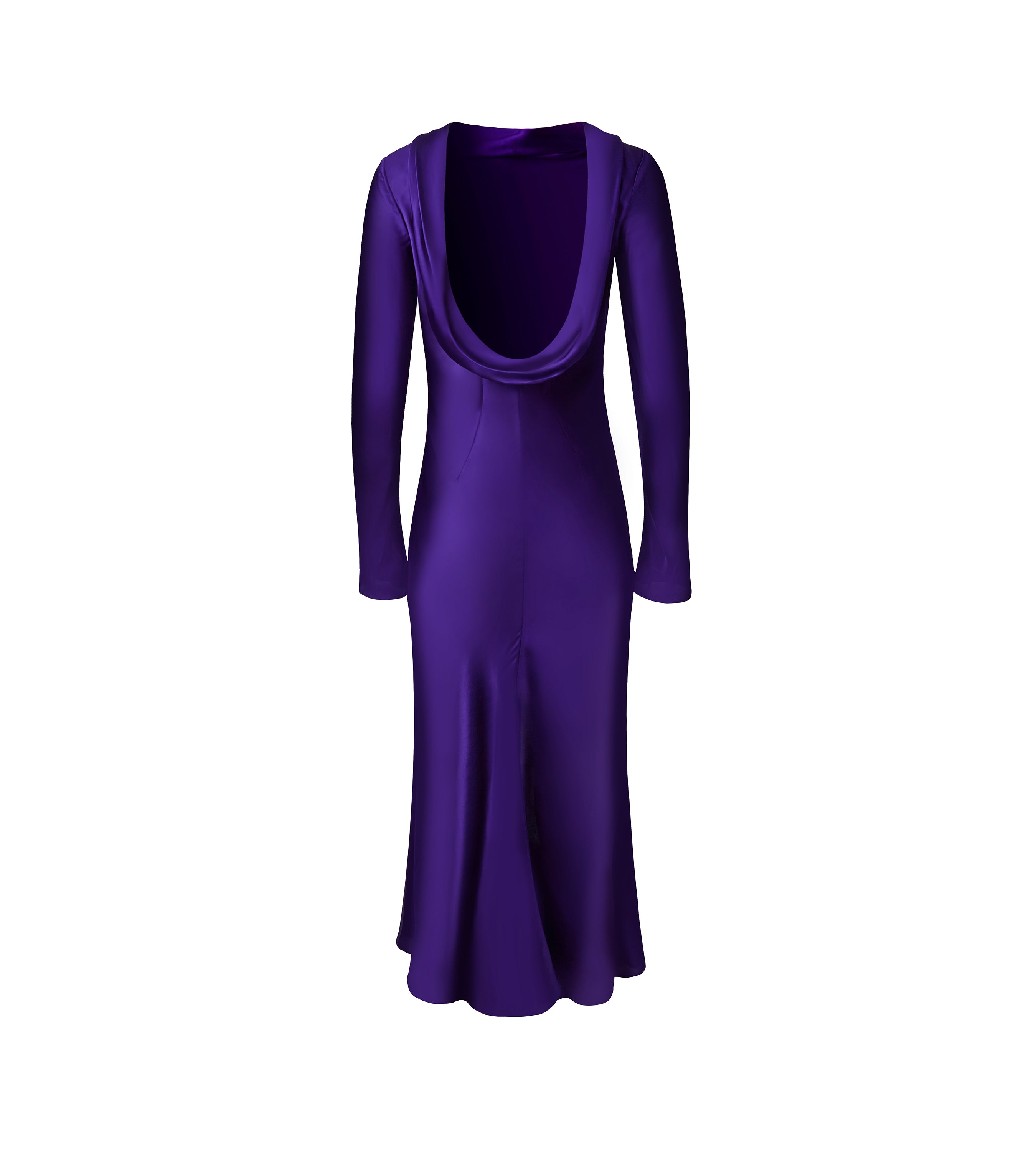 ALEJANDRA ALONSO ROJAS | LONG SLEEVE MIDI COWL BACK DRESS