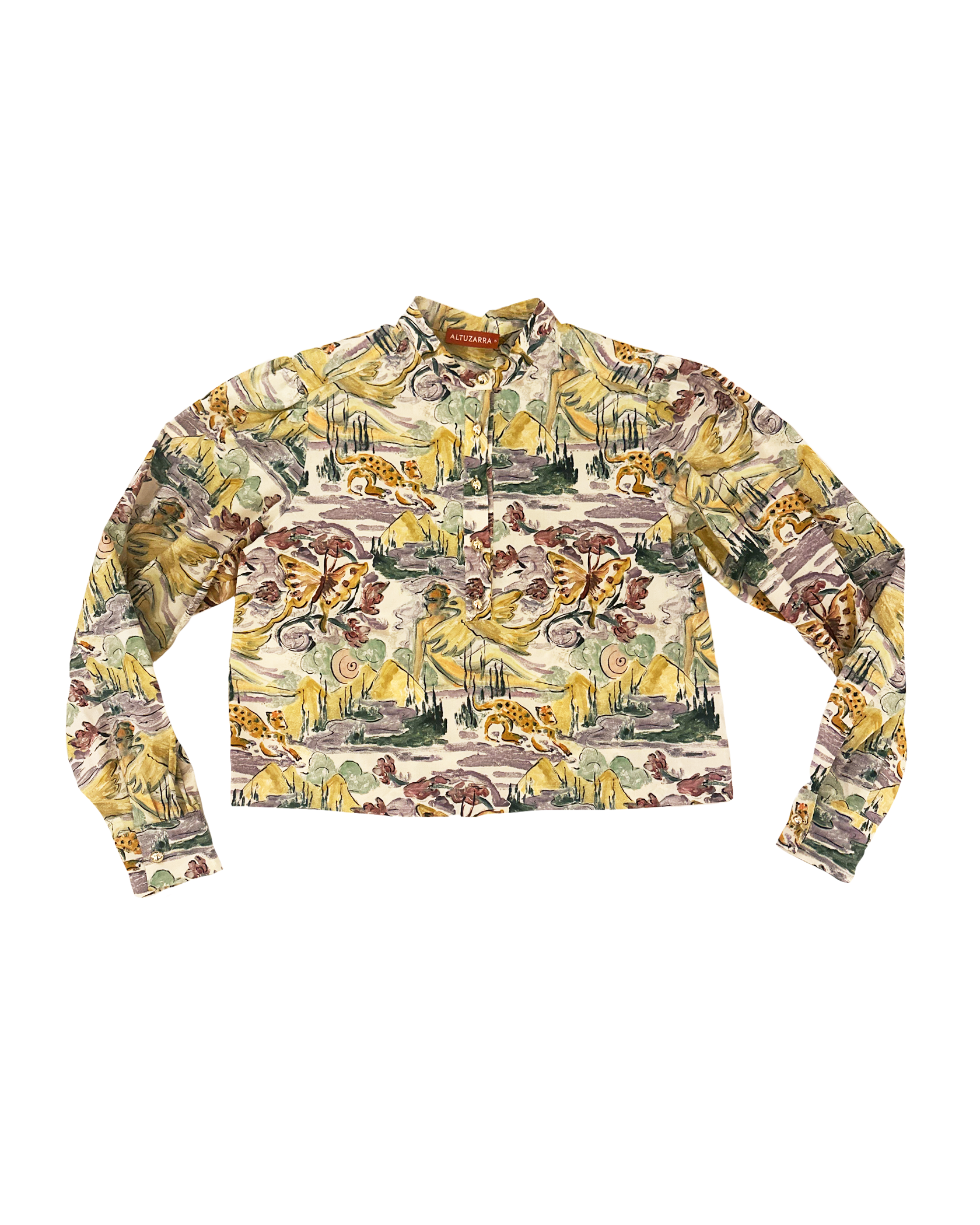 ALTUZARRA | LONG SLEEVE PRINTED CROP TOP