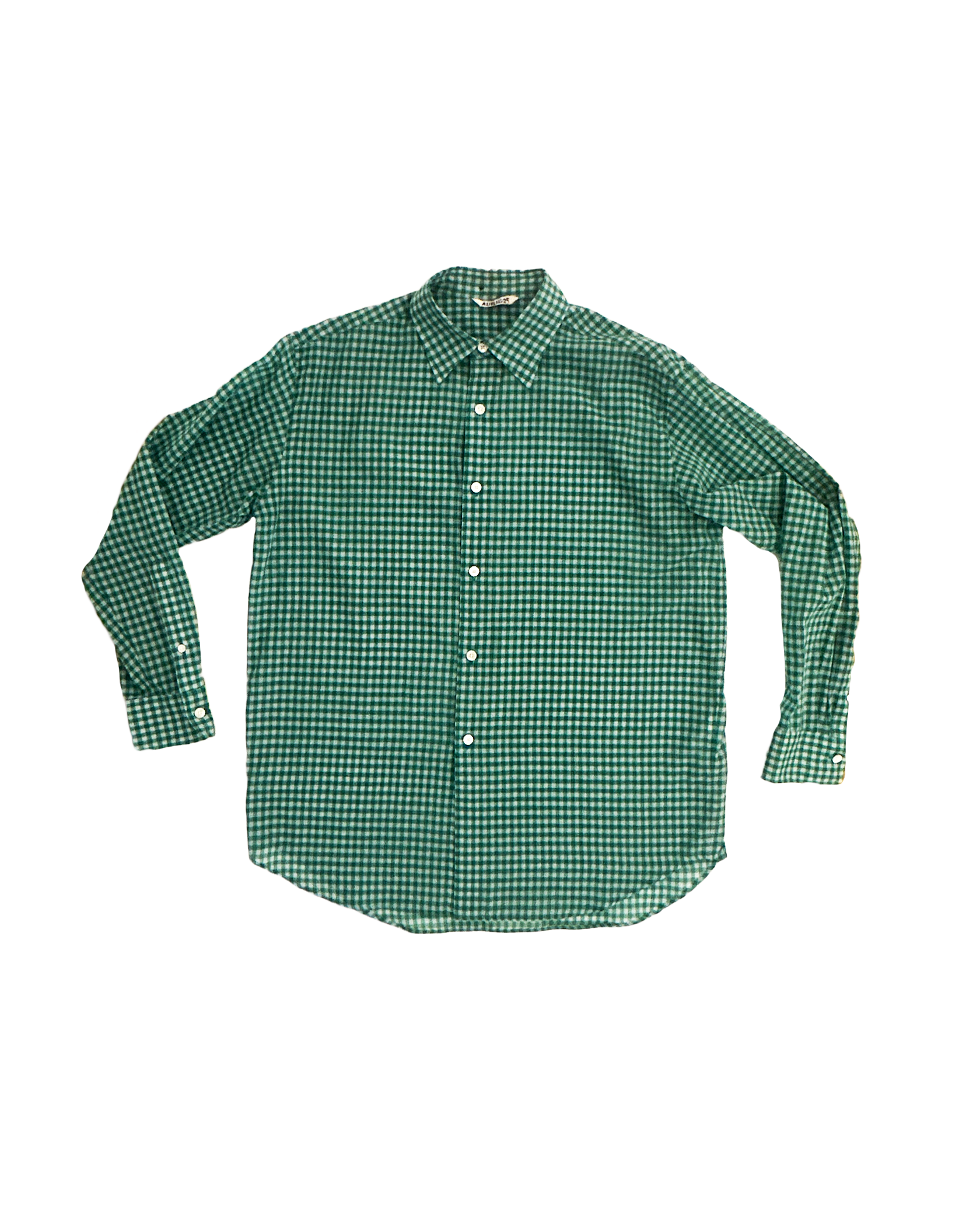 AURALEE | LONG SLEEVE AIRY CHECK BUTTON DOWN SHIRT