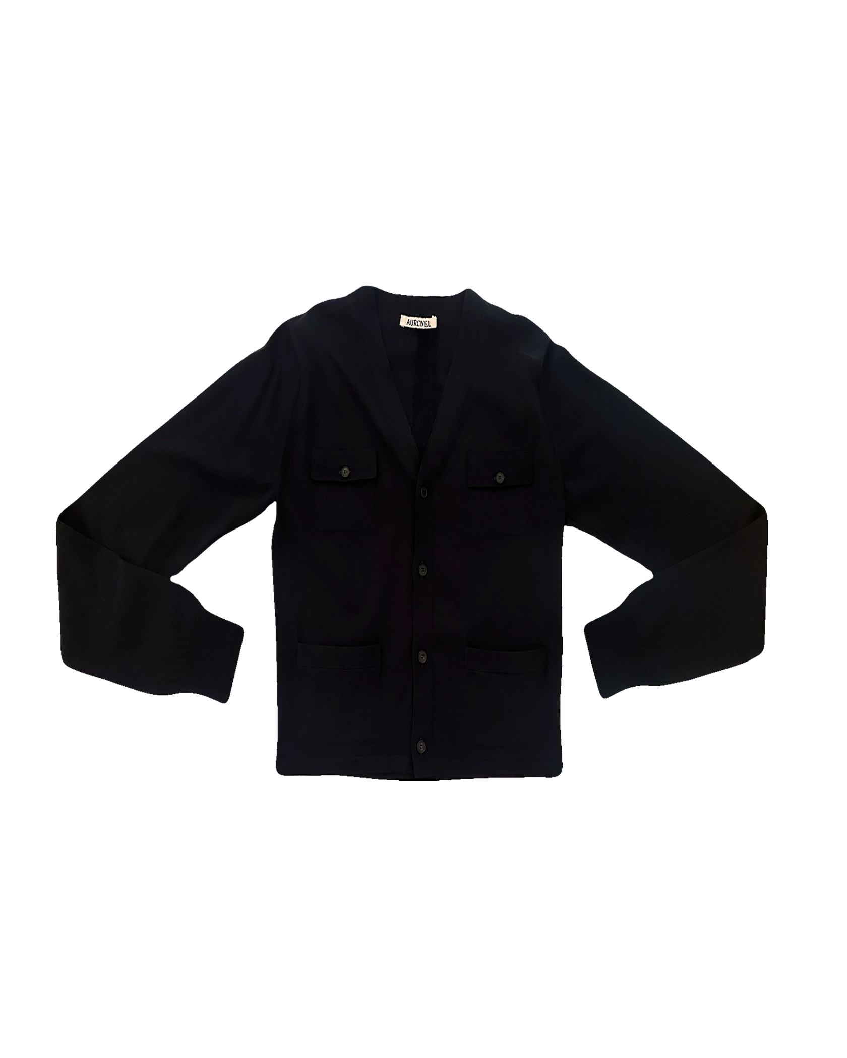 AURALEE | LONG SLEEVE SUPERHIGH GAUGE COTTON KNIT CARDIGAN