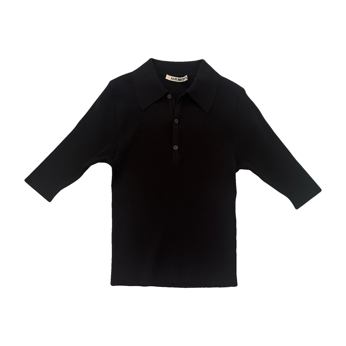 トップス AURALEE COTTON HIGH GAUGE RIB KNIT POLO AURALEE SHORT SLEEVE COTTON HIGH GAUGE RIB KNIT POLO