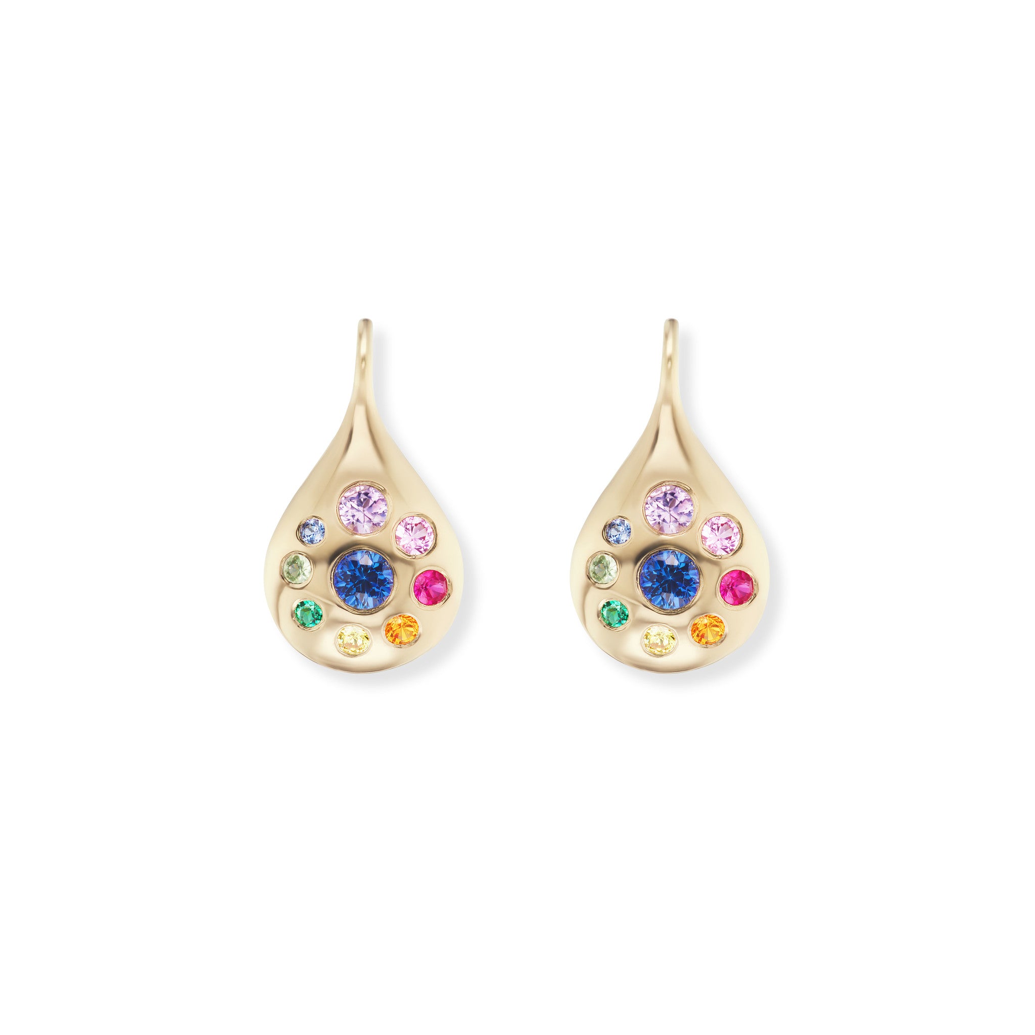 MULTI STONE SMALL PETAL EARRINGS