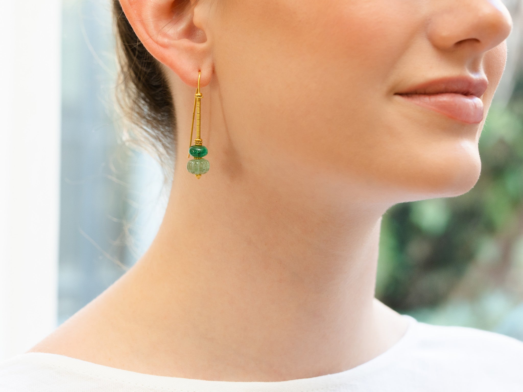 DUO EMERALD LINEA EARRINGS