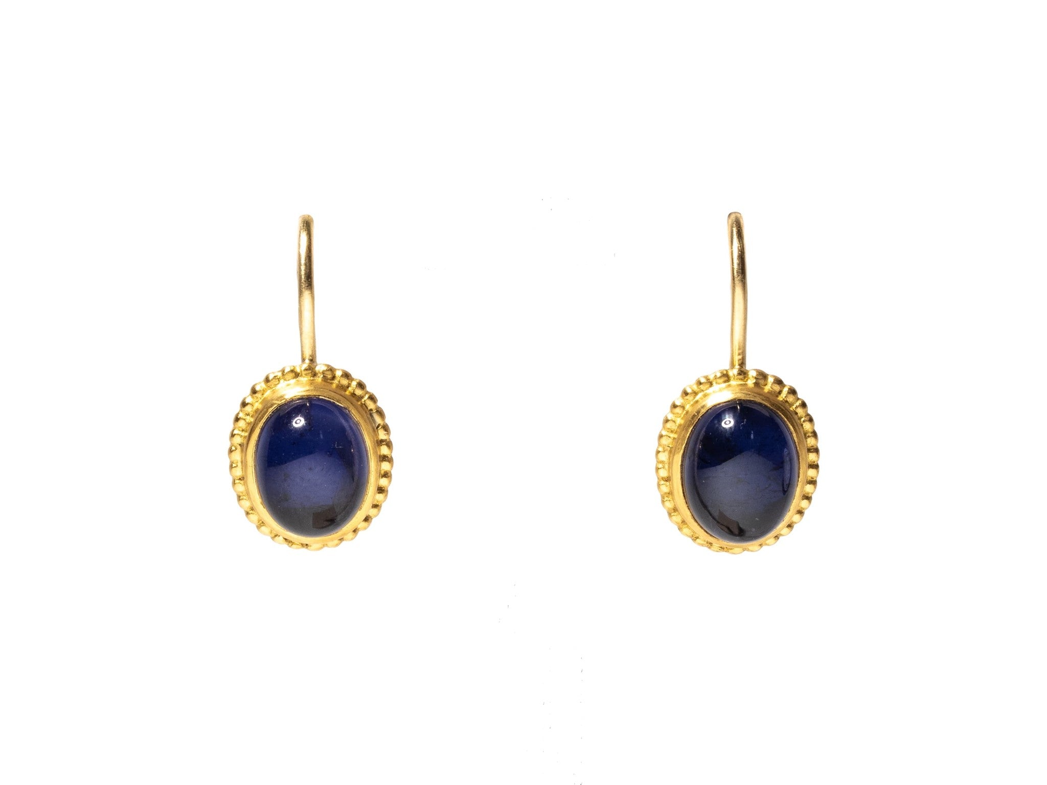 TANZANITE GRANULATED HOOK EARRINGS