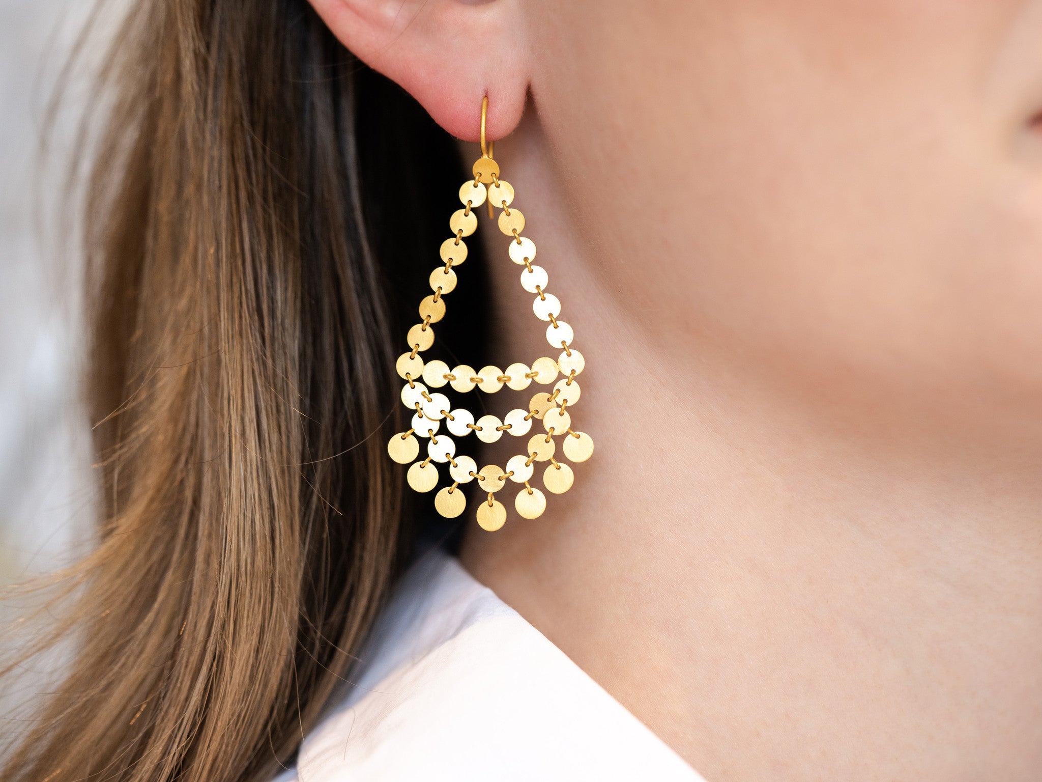 GOLD DANCING SEQUIN EARRINGS