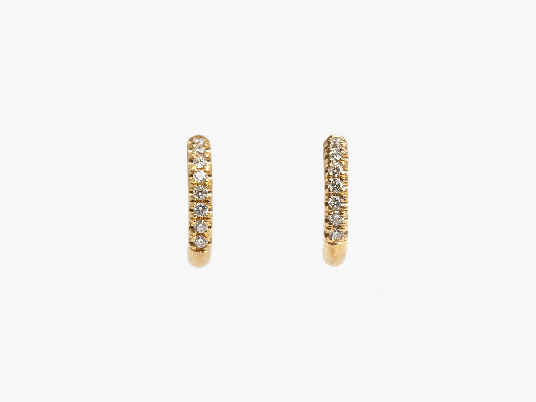 YELLOW GOLD PAVE DIAMOND HUGGIES