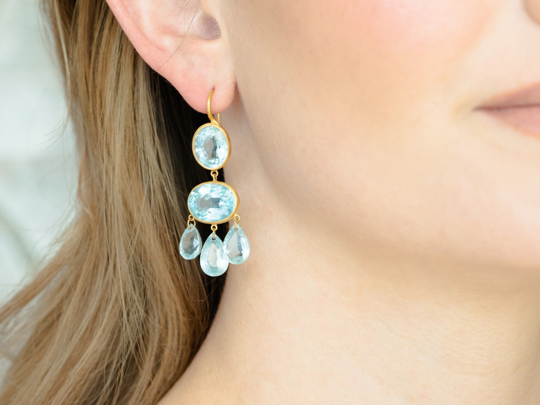 AQUAMARINE GABRIELLE D'ESTREES EARRINGS