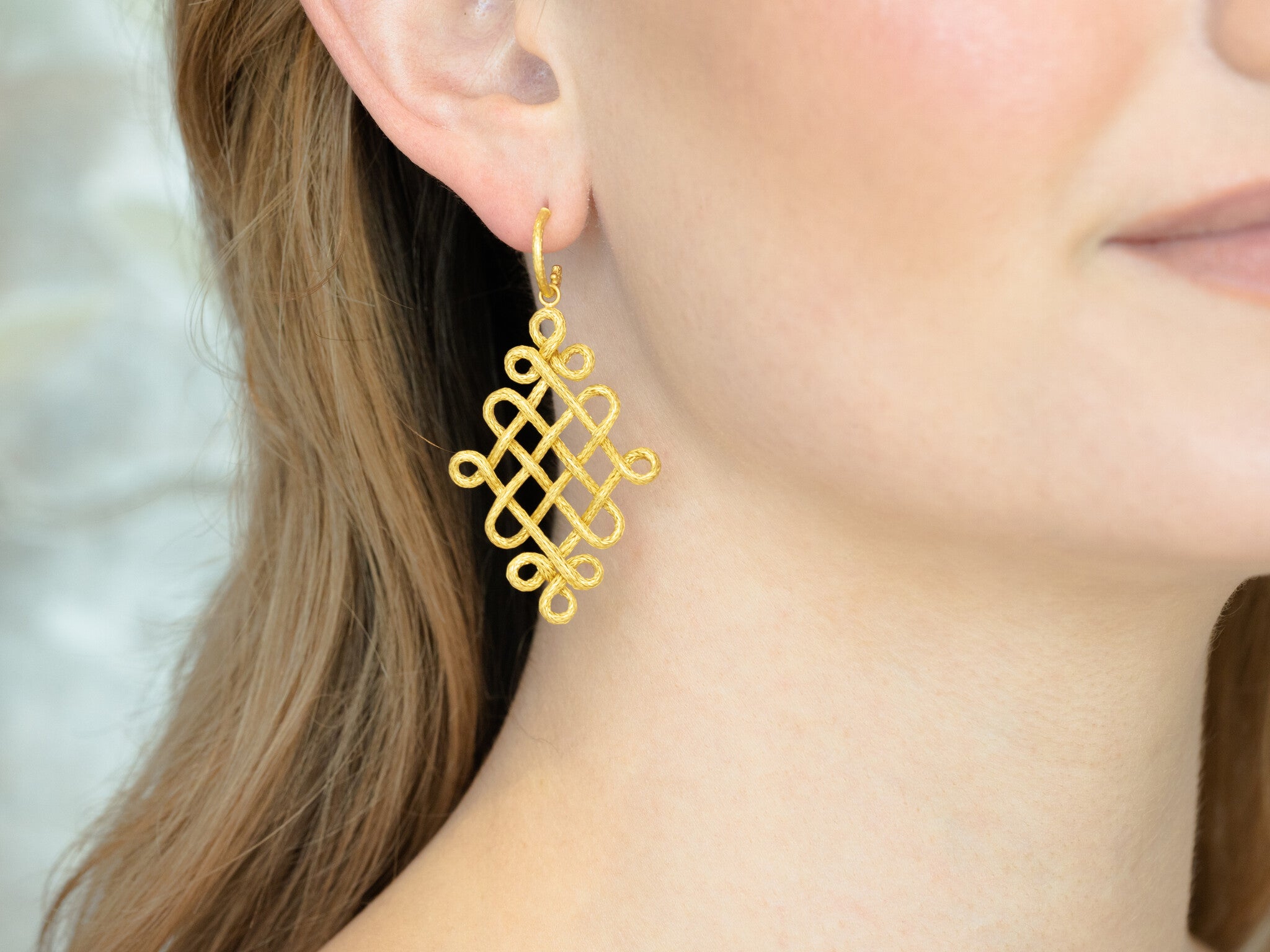 WOVEN ARABESQUE CHANDELIER EARRINGS