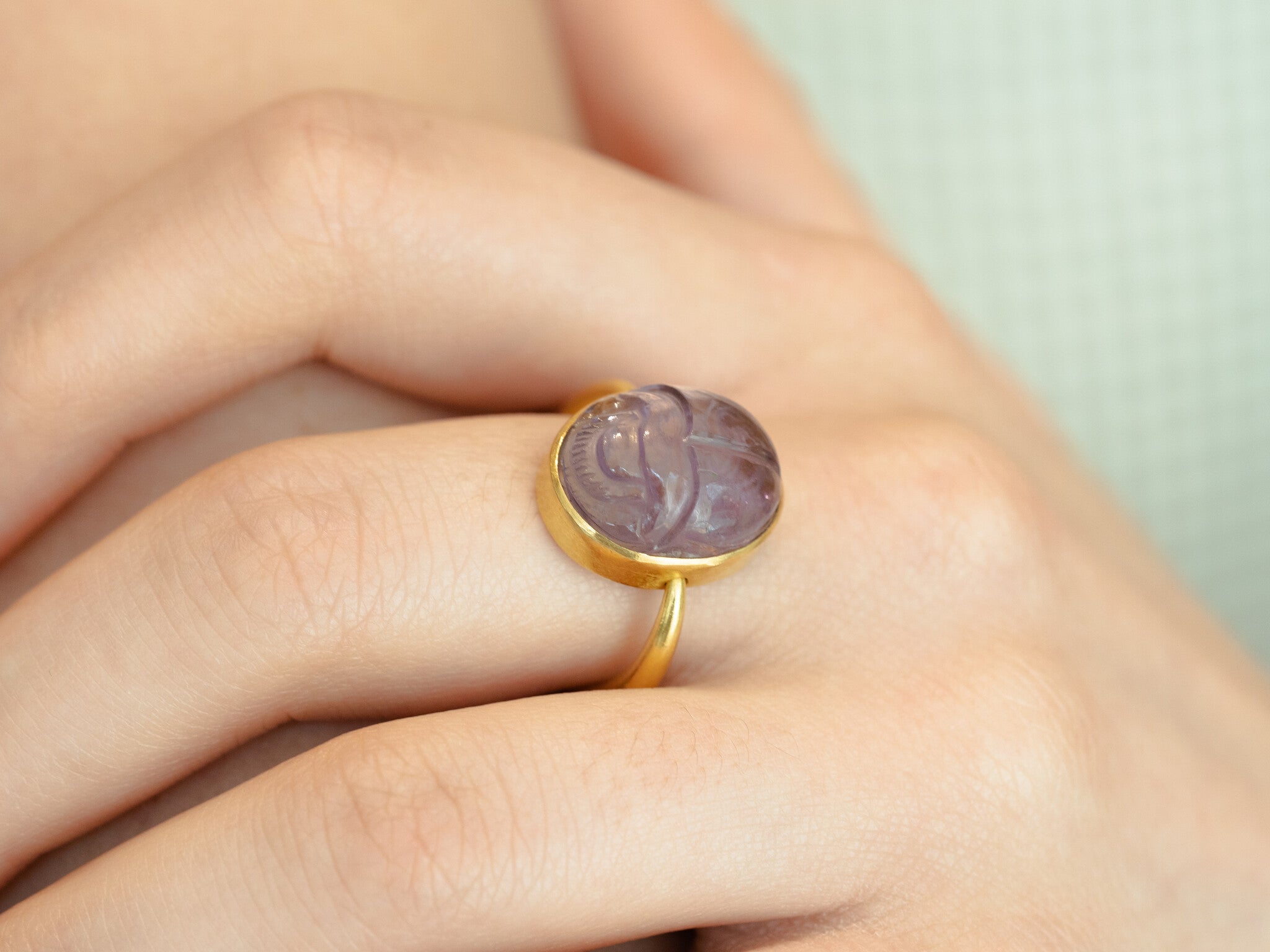 AMETHYST SCARAB RING