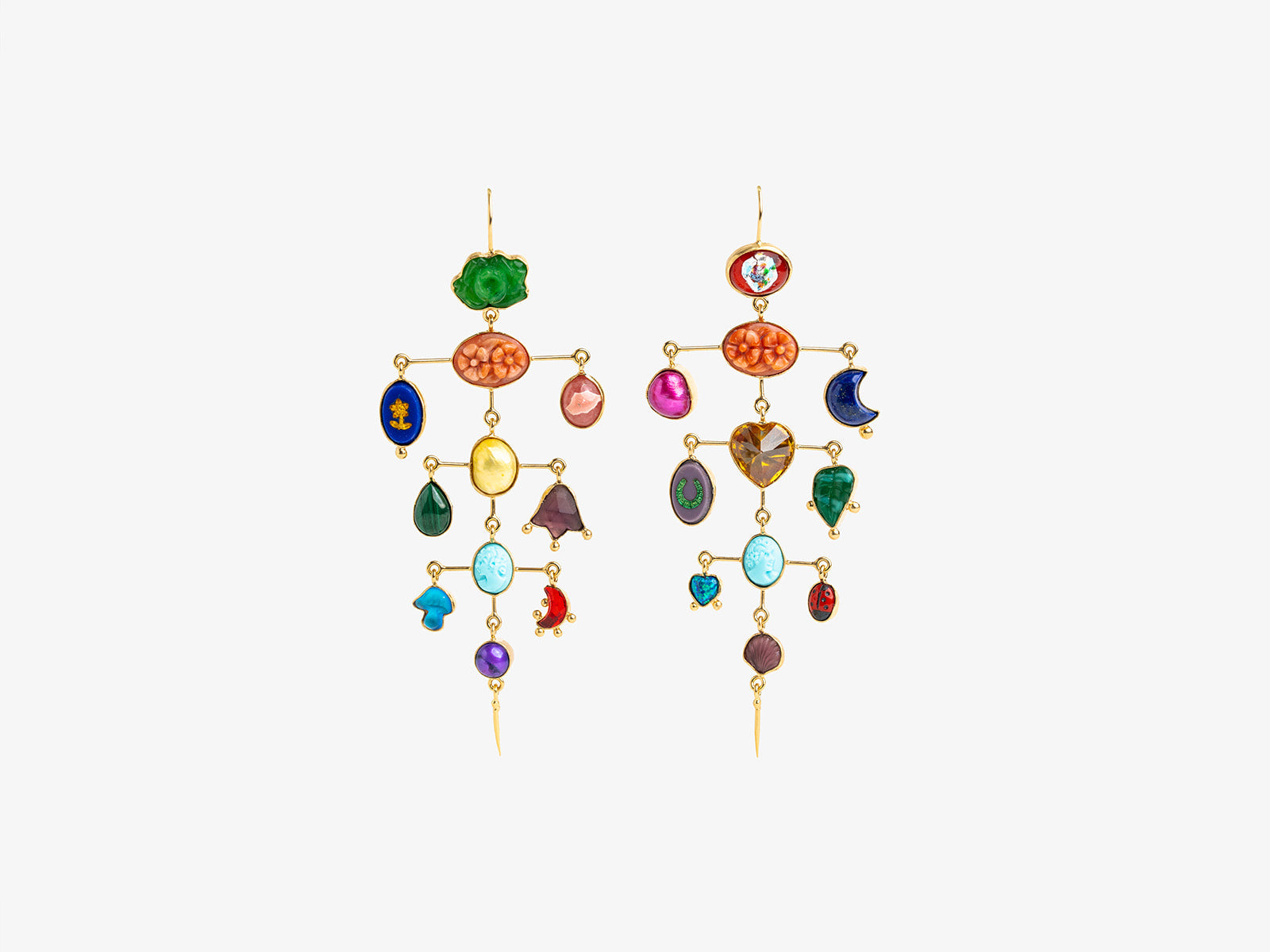 RAINBOW MULTILAYER BALANCE VICTORIAN DROP EARRINGS