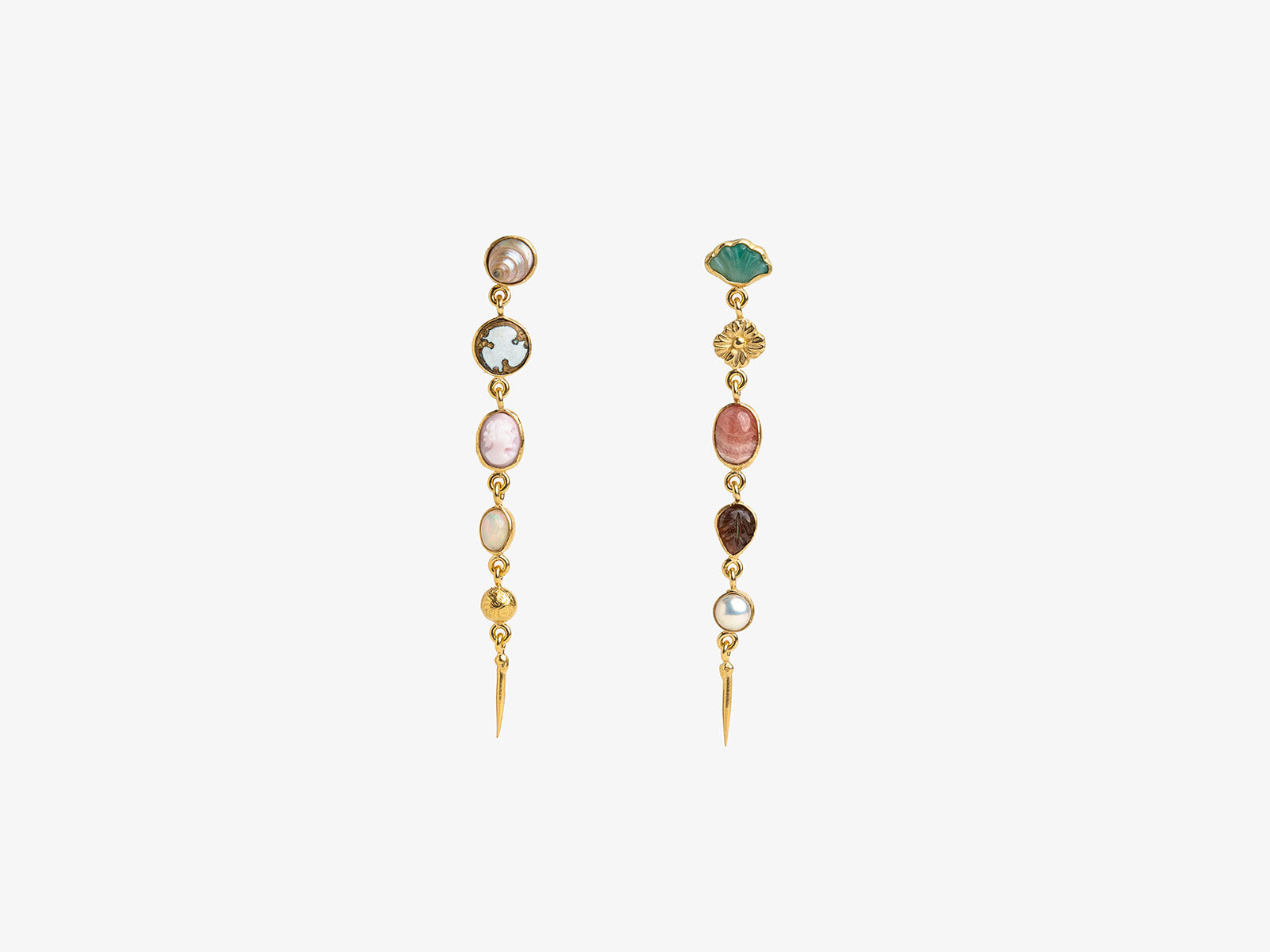 FIVE CHARM WITH VICTORIAN DROP EARRING