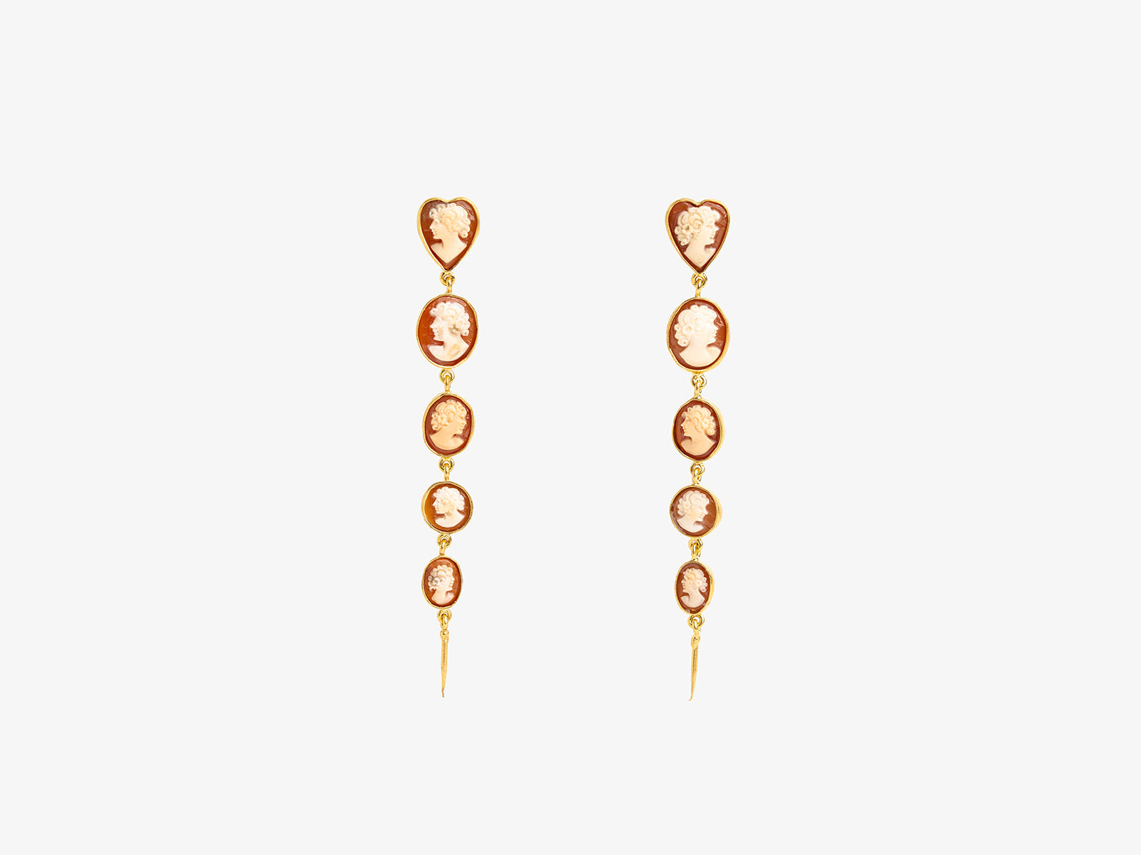 FIVE CAMEO DROP EARRINGS