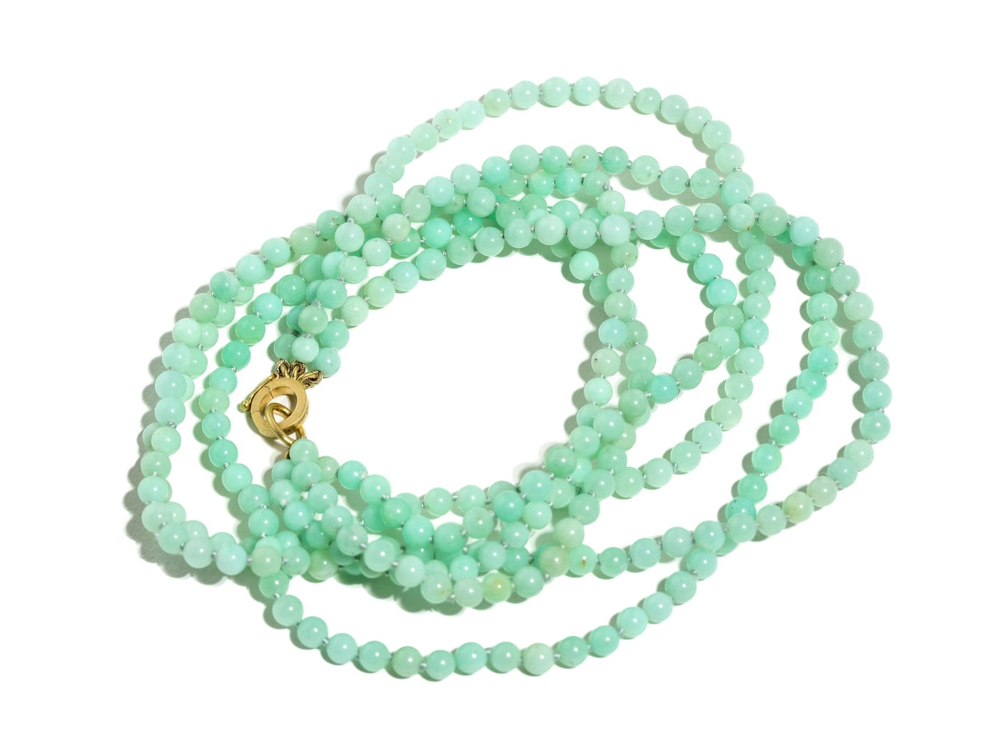 CHRYSOPRASE TRIPLE STRAND NECKLACE