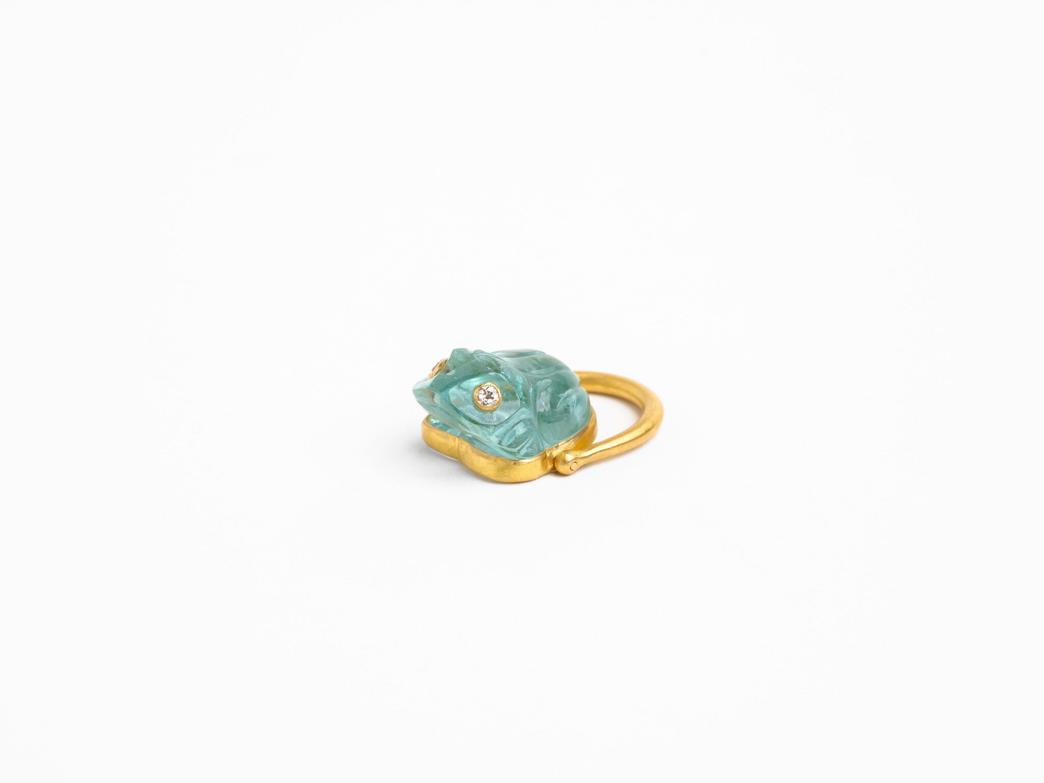 MUNNU THE GEM PALACE  AQUAMARINE  FROG RING