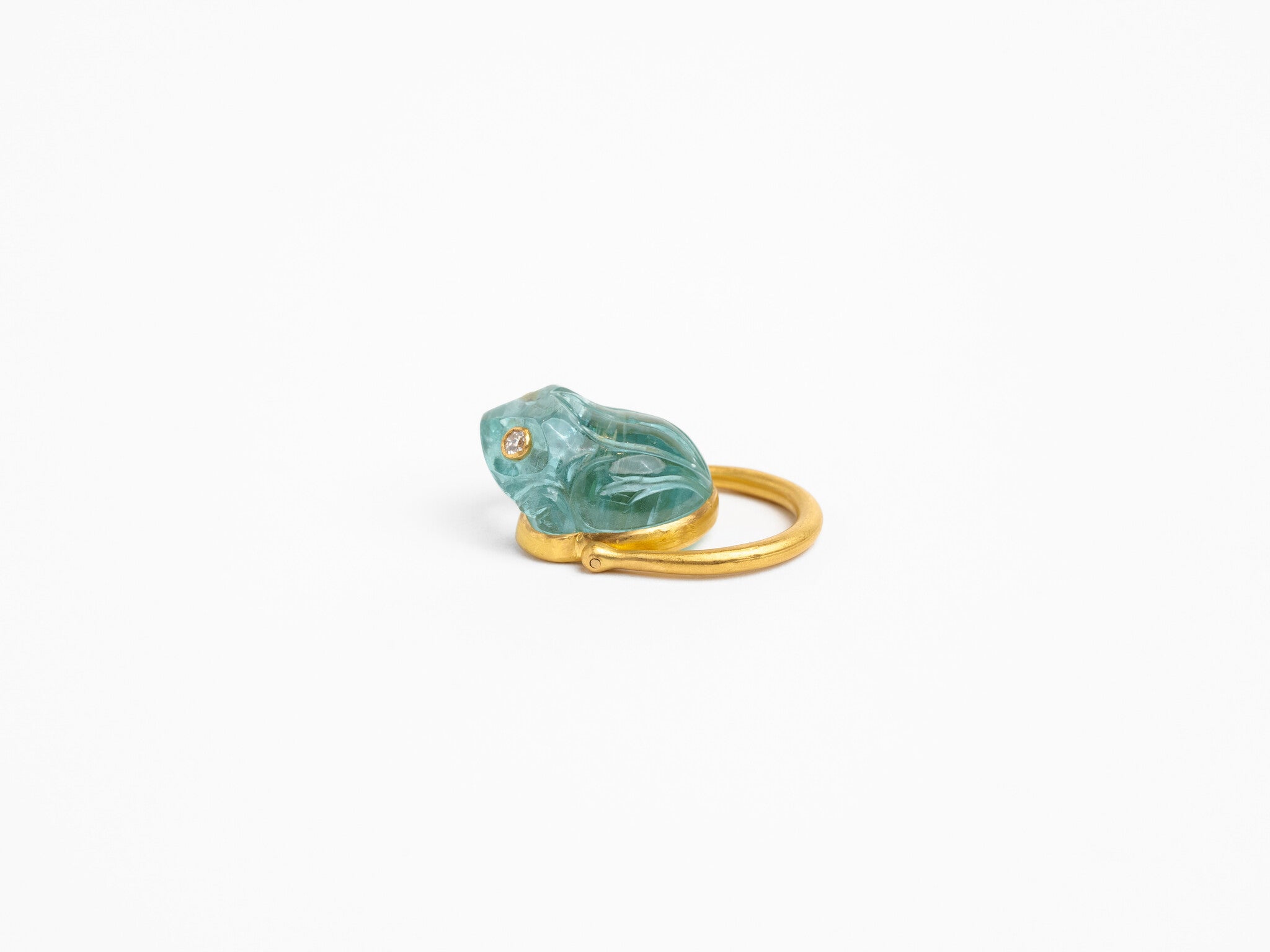 MUNNU THE GEM PALACE  AQUAMARINE  FROG RING