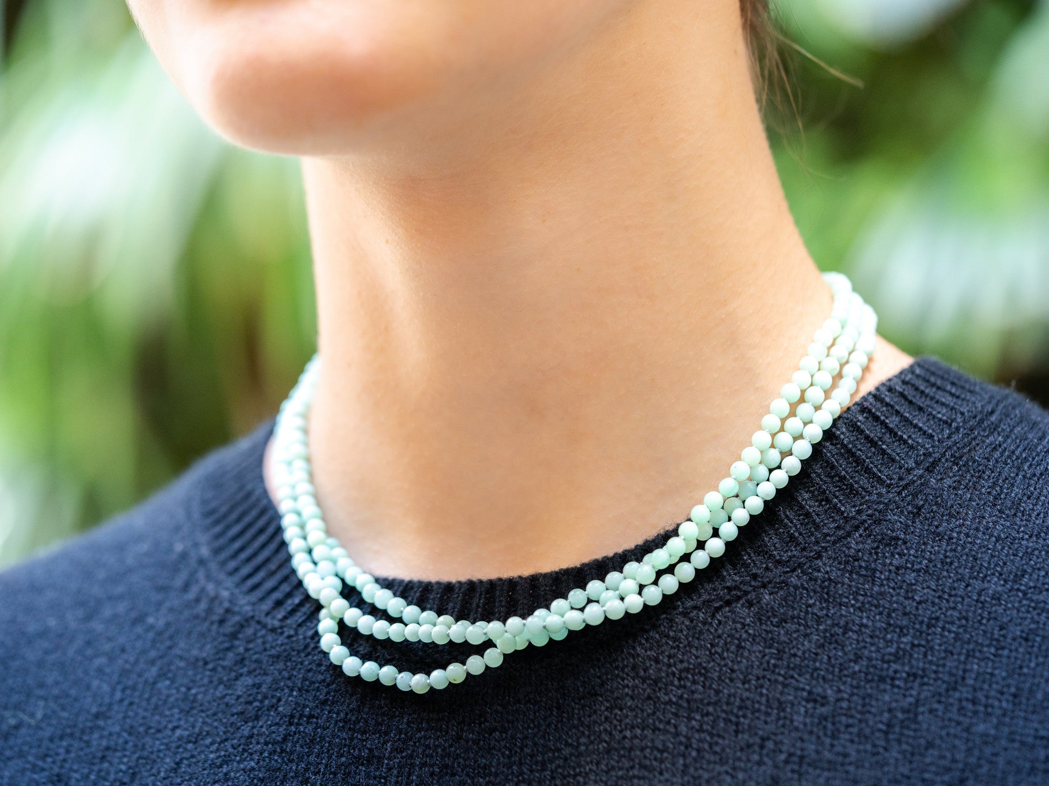 CHRYSOPRASE TRIPLE STRAND NECKLACE