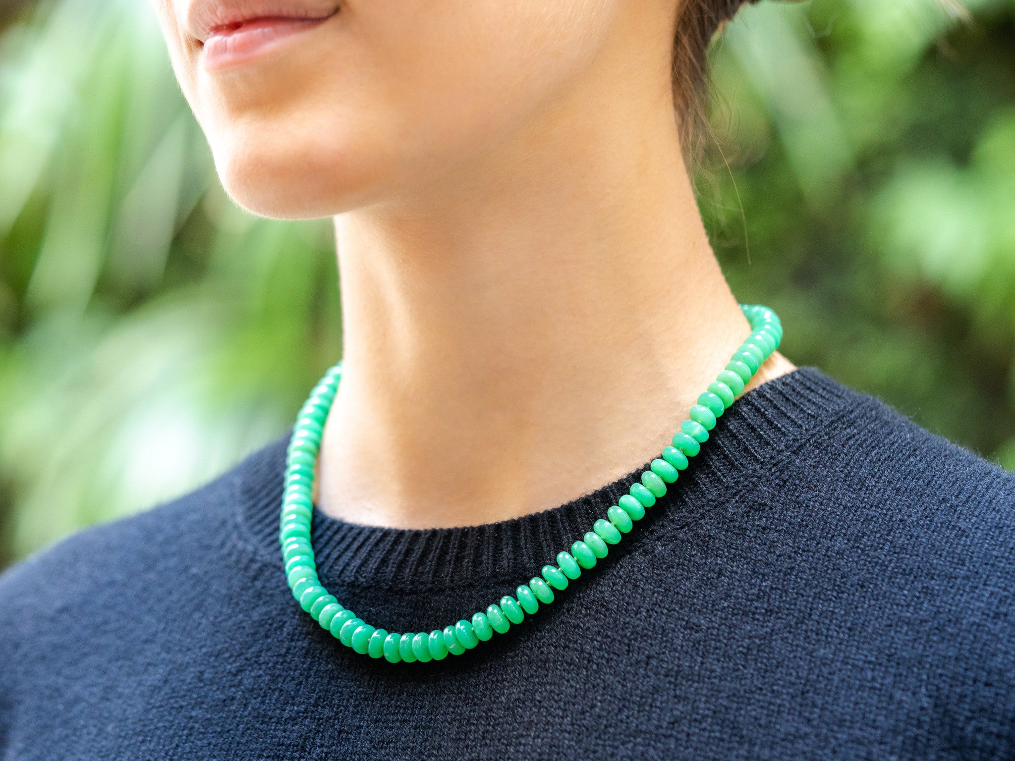 CHRYSOPRASE CANDY BEADED NECKLACE