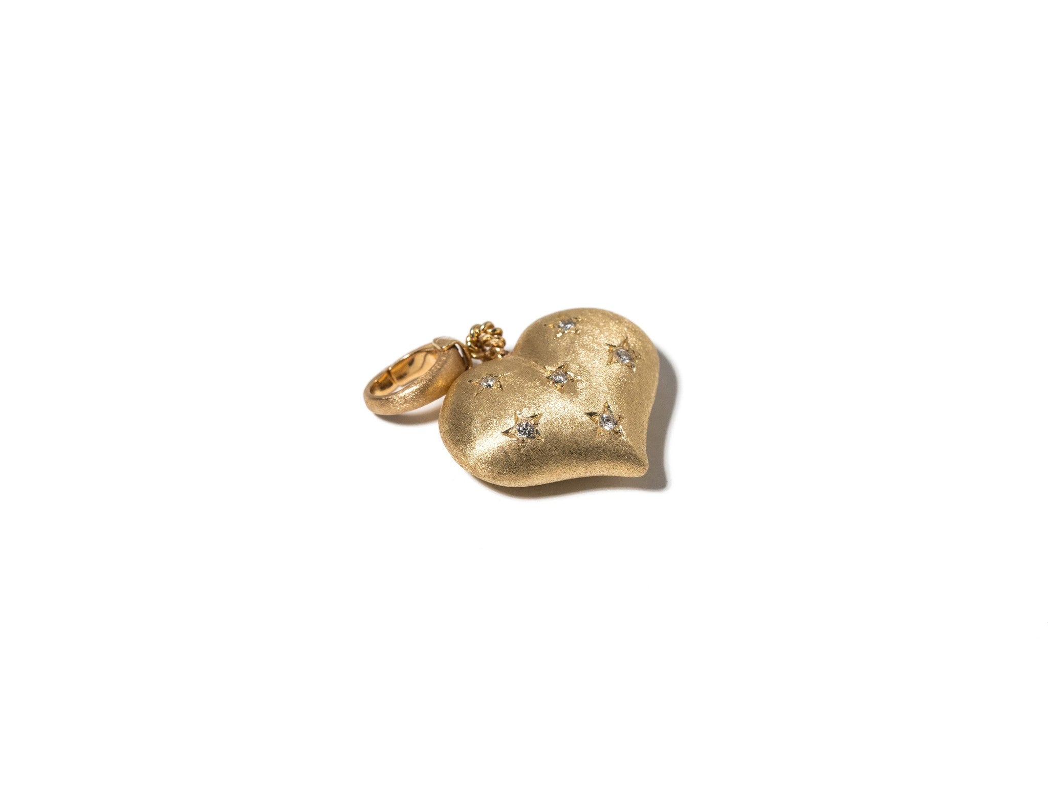 YELLOW GOLD & DIAMOND HEART CHARM