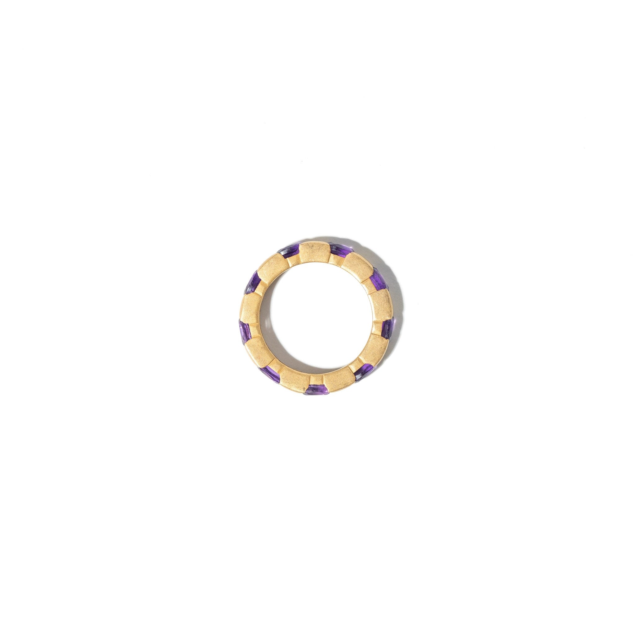 AMETHYST & YELLOW GOLD INSET RING