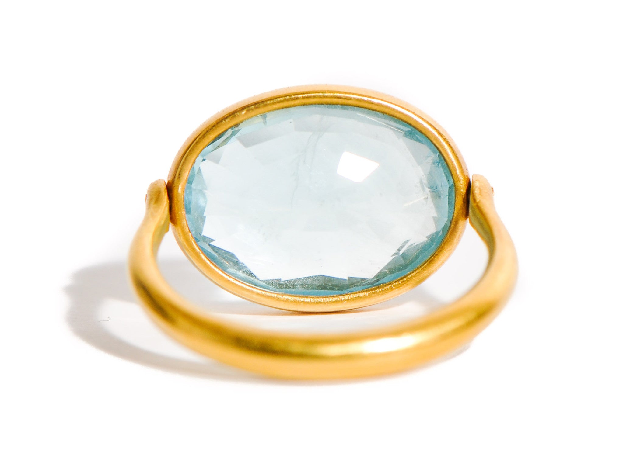 AQUAMARINE LARGE SWIVEL RING