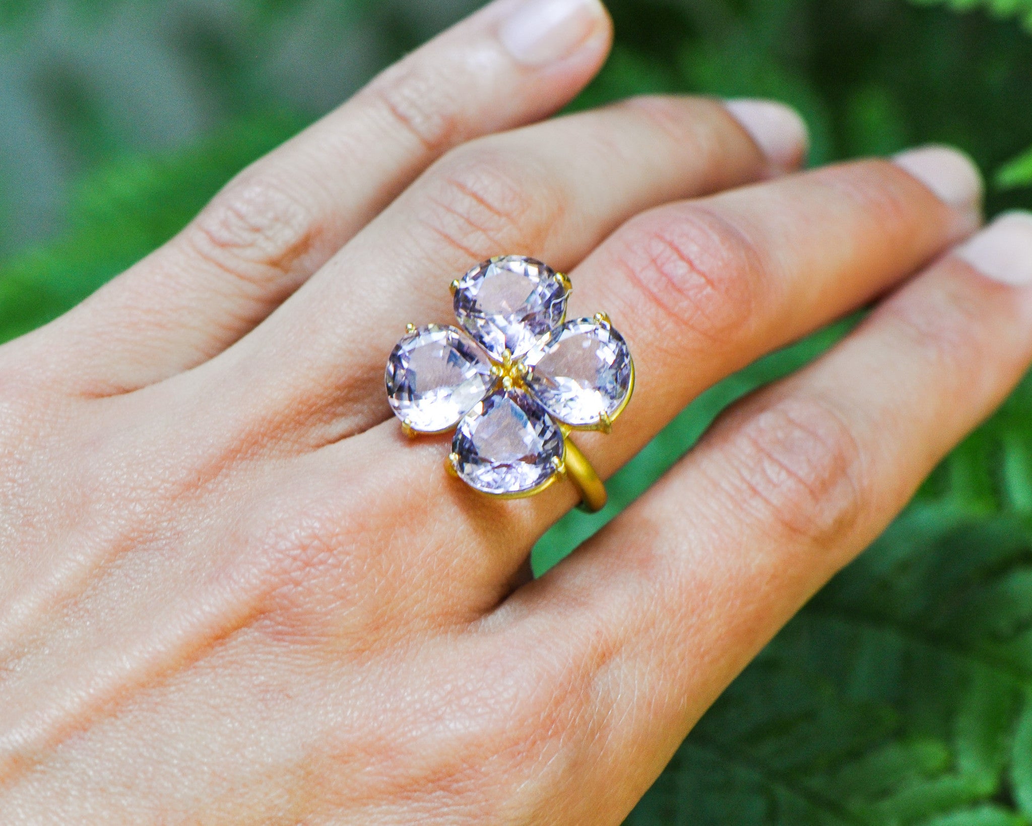 AMETHYST TREFLE RING