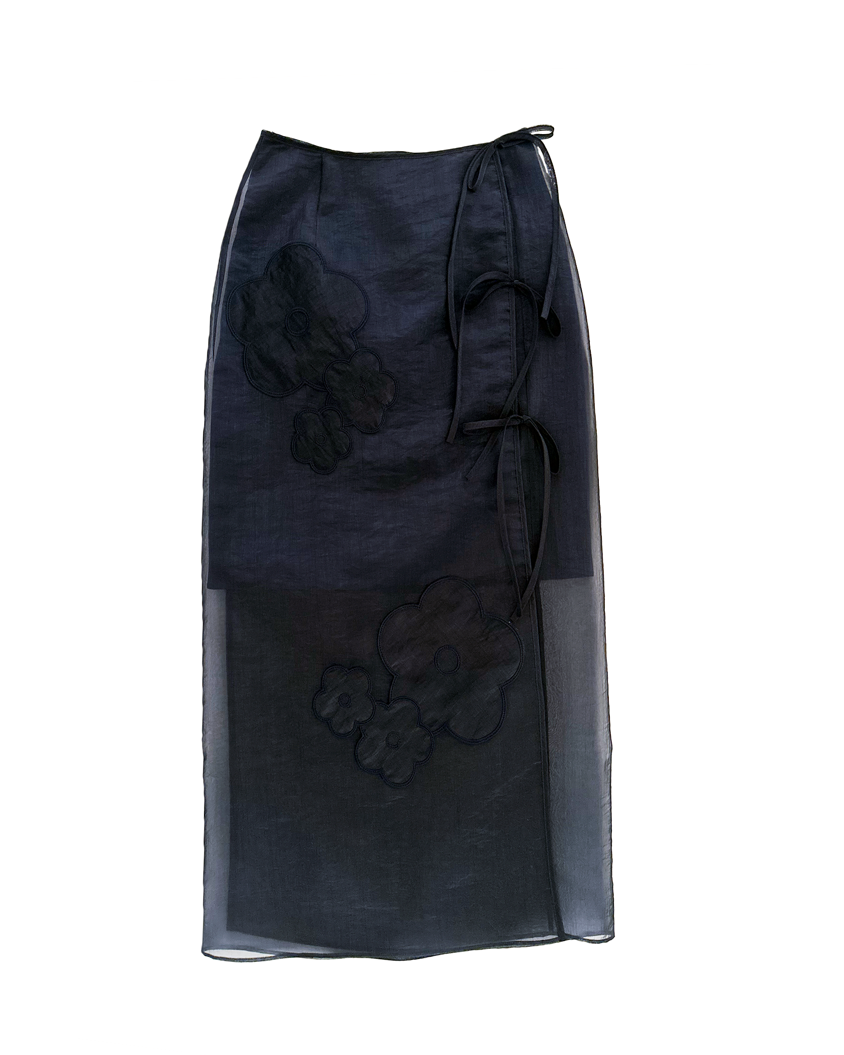 CECILIE BAHNSEN | SHEER WRAP FLORAL SKIRT