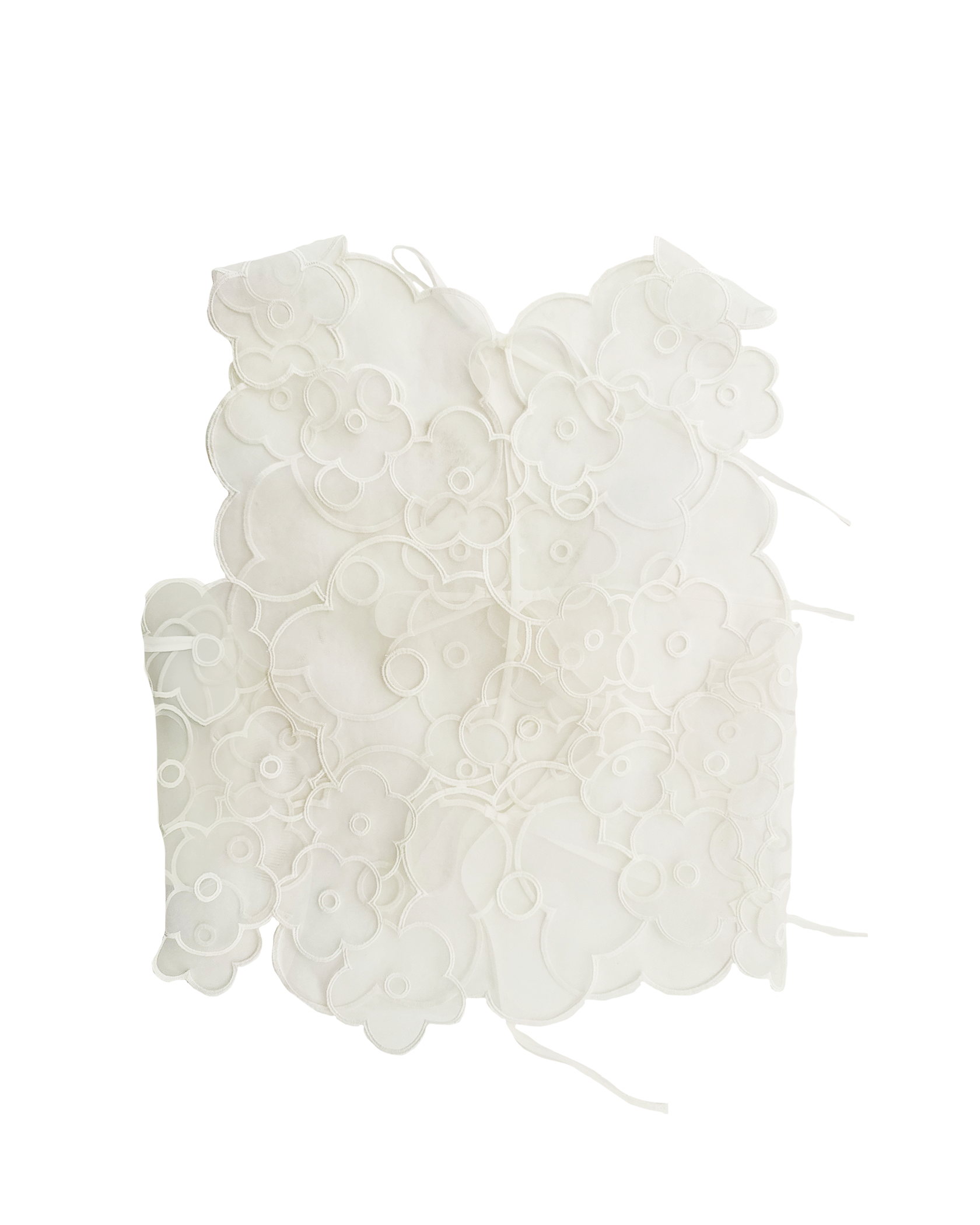 CECILIE BAHNSEN | SLEEVELESS FLOWER SHEER TOP