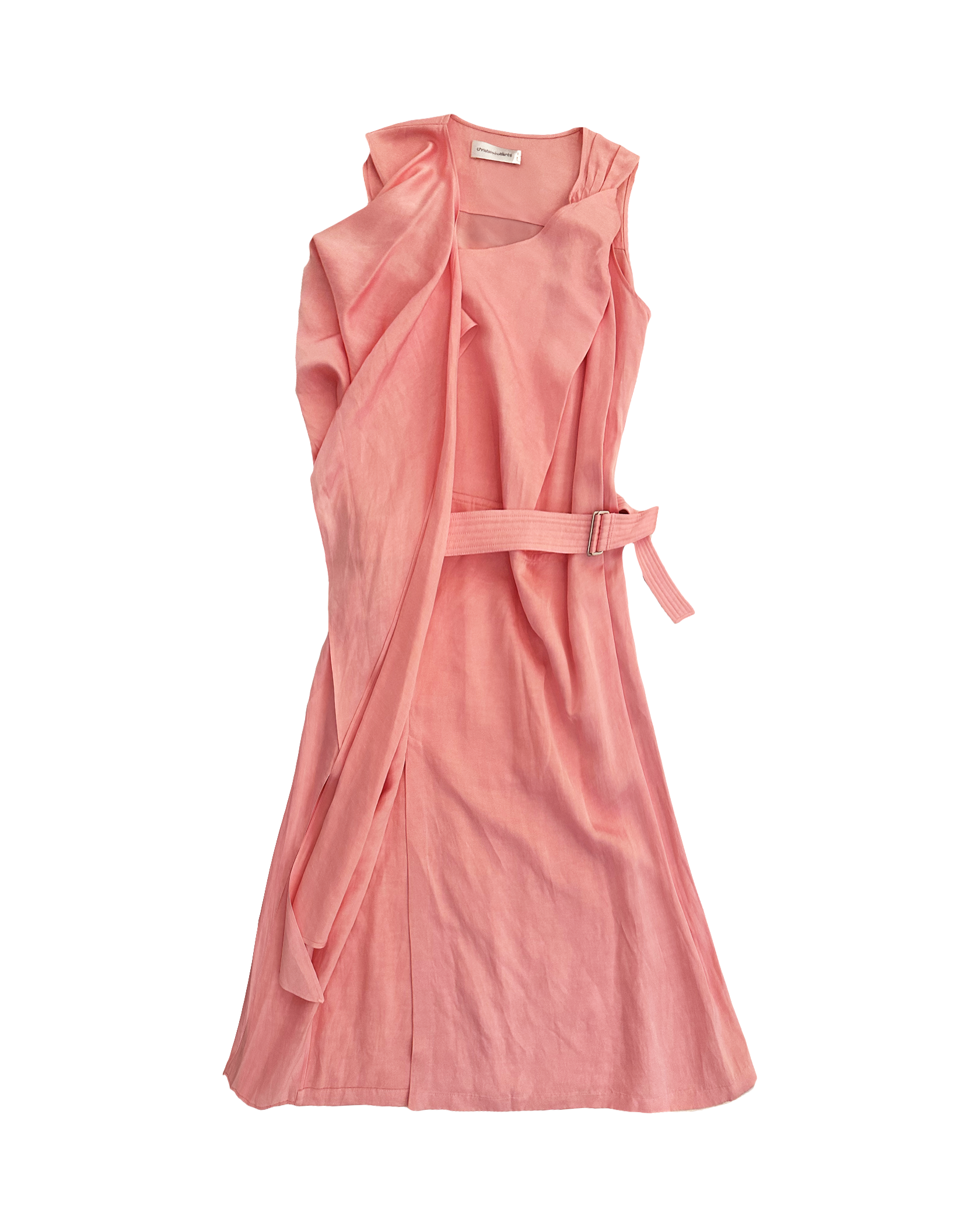 CHRISTIAN WIJNANTS | SLEEVELESS COWL NECK BELTED MIDI DRESS