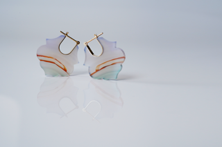 LOTUS LANDSCAPE AGATE EARRINGS