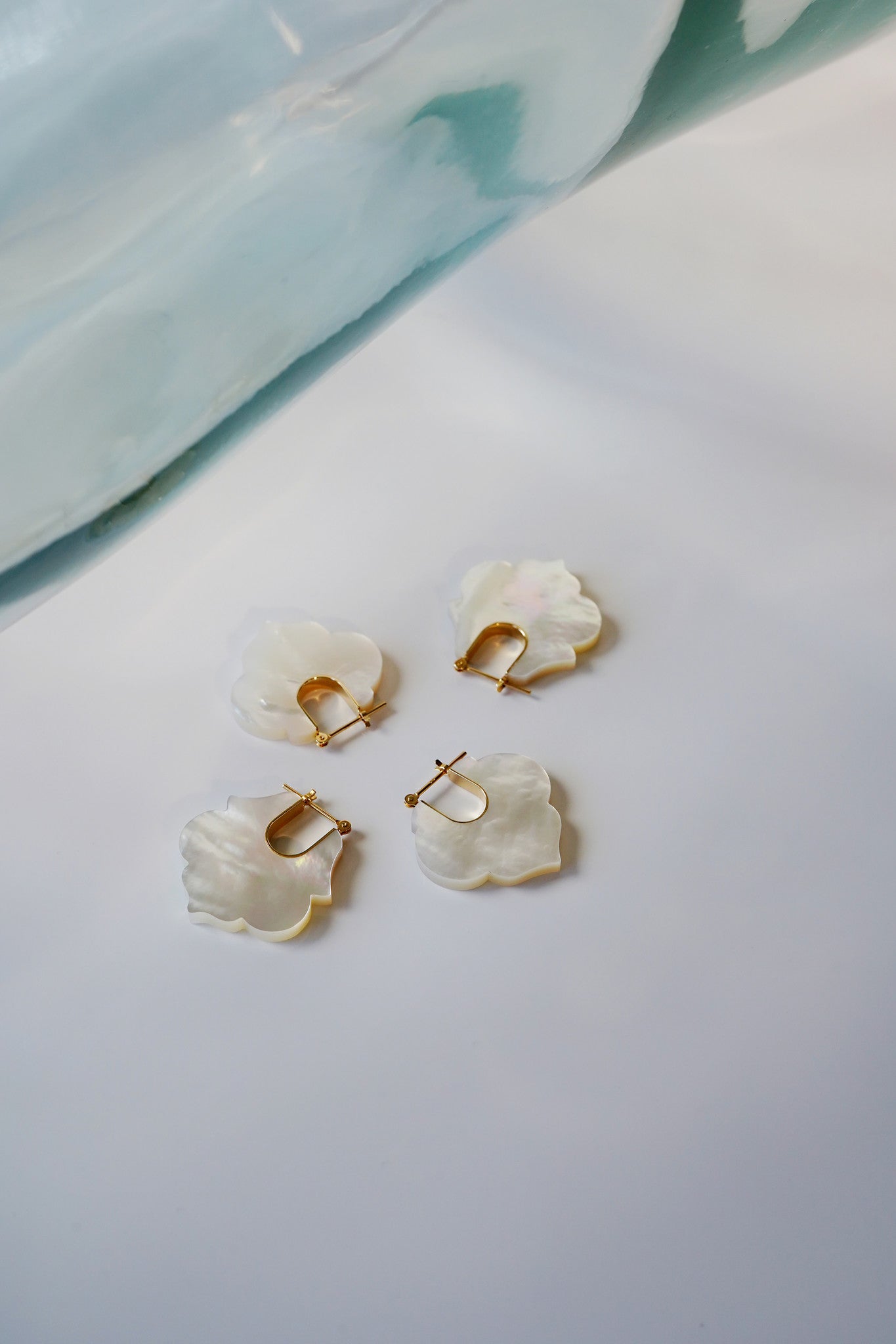 LOTUS MOTHER OF PEARL EARRINGS