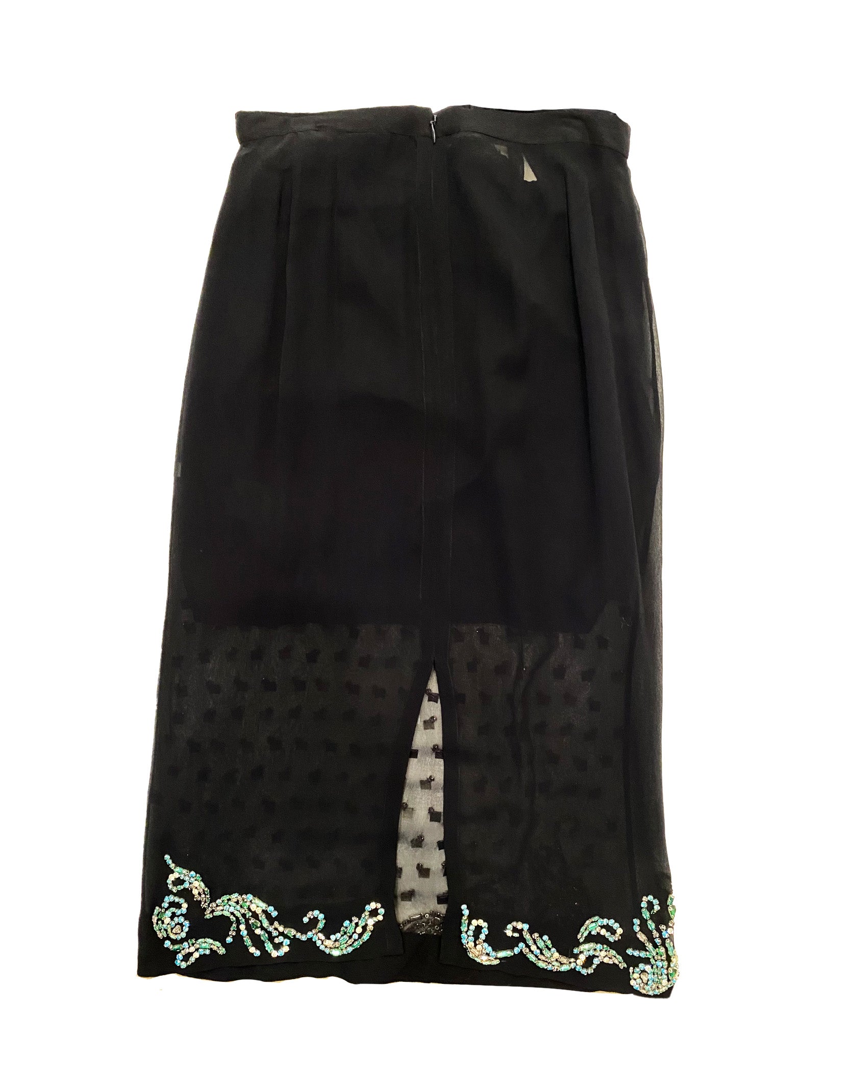 DRIES VAN NOTEN | EMBROIDERED ORGANZA MIDI SKIRT