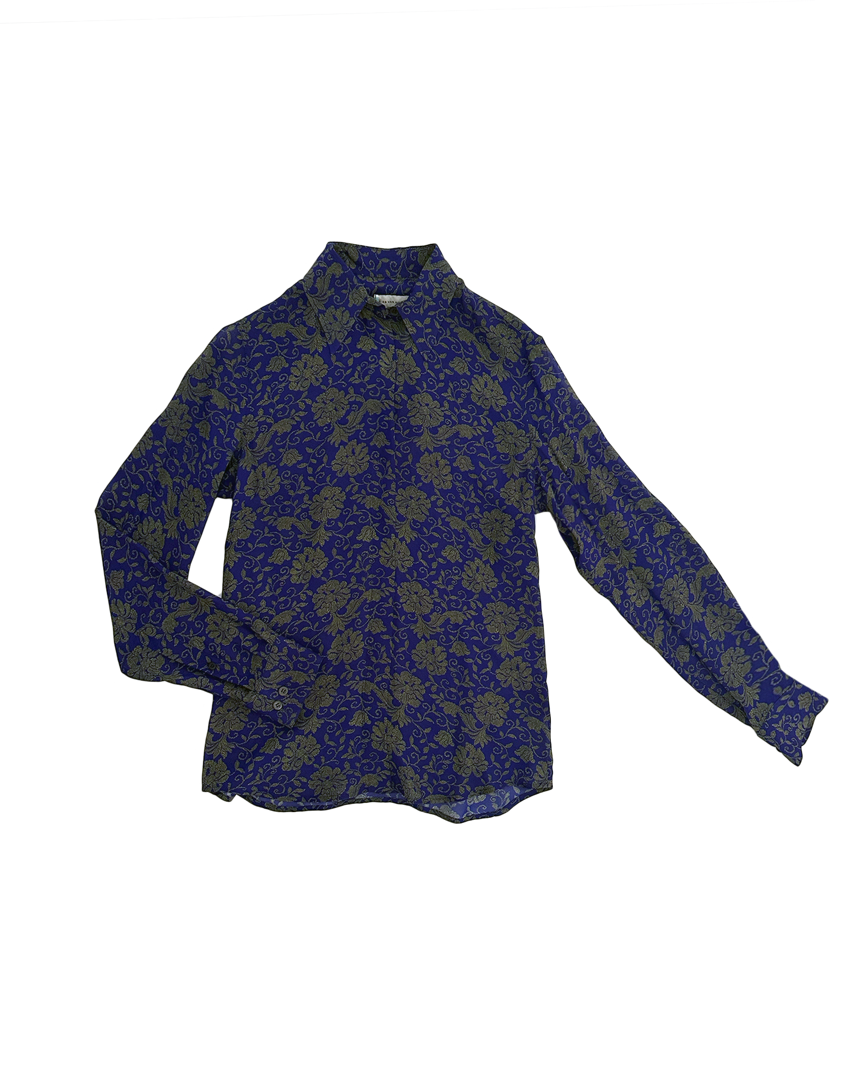 DRIES VAN NOTEN | LONG SLEEVE PRINTED BUTTON DOWN BLOUSE