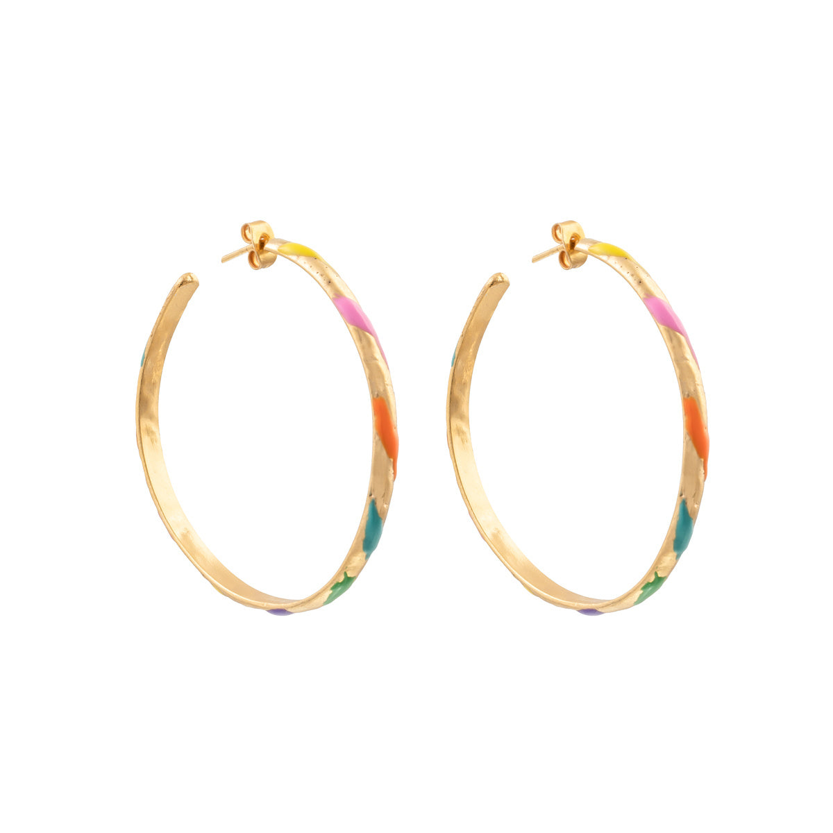 ARTSY ENAMEL HOOP EARRING